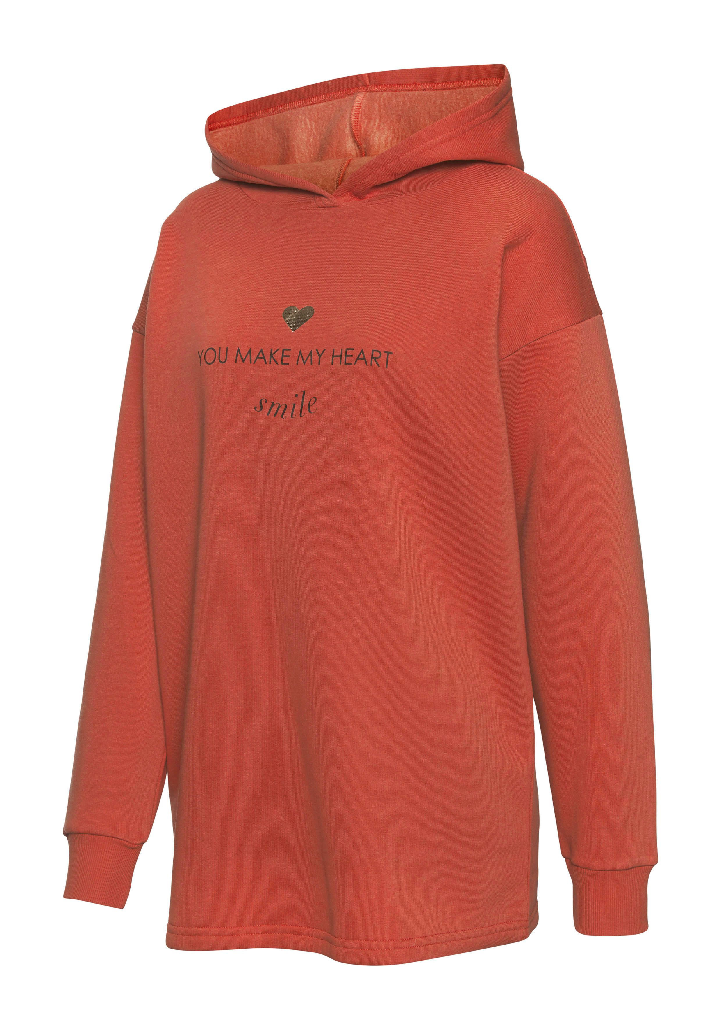 Lascana Hoodie Lounge-/capuchontrui met print voor, loungewear