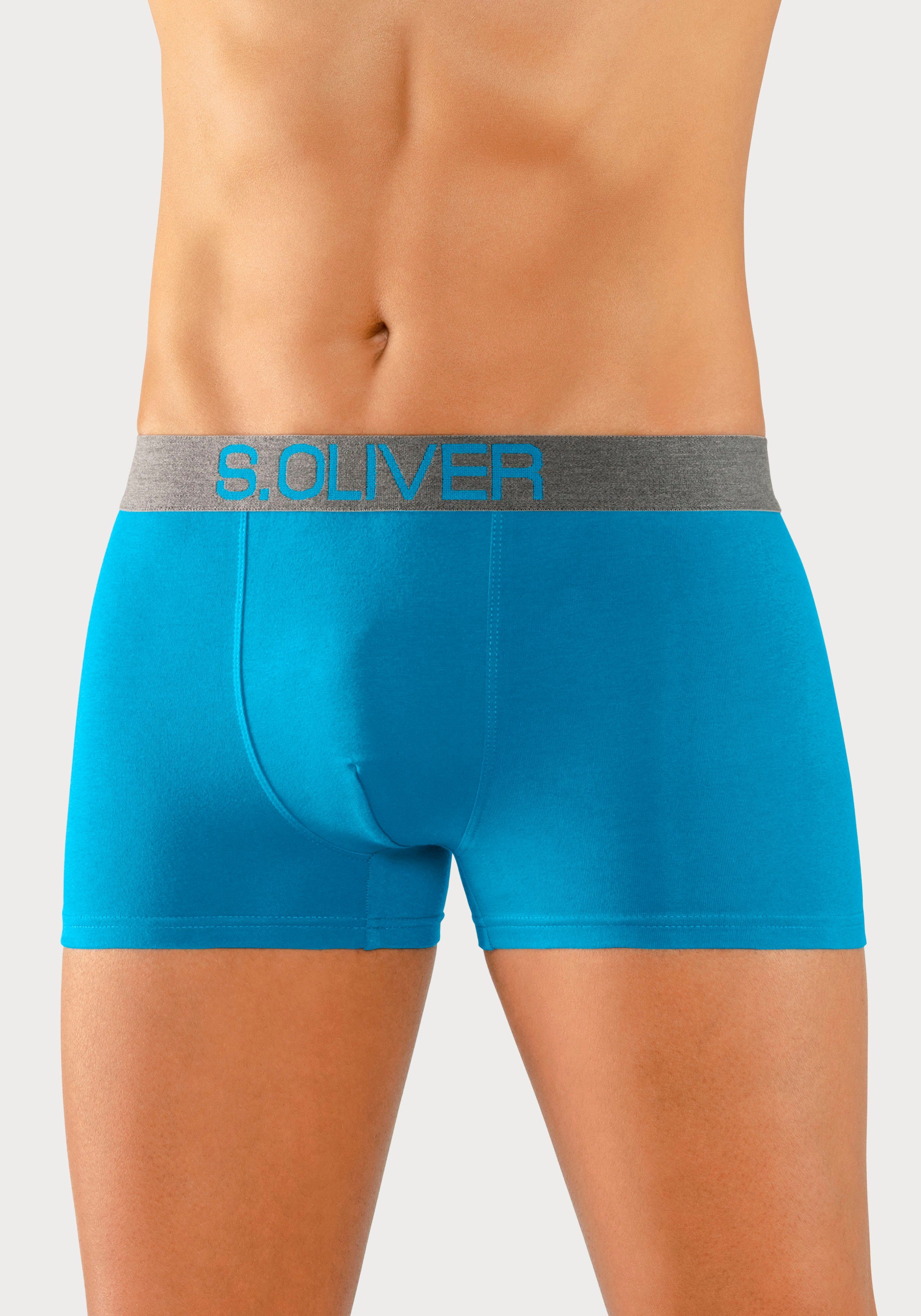 s.Oliver RED LABEL Beachwear Boxershort voor heren met contrastkleurige weefband (set, 4 stuks)