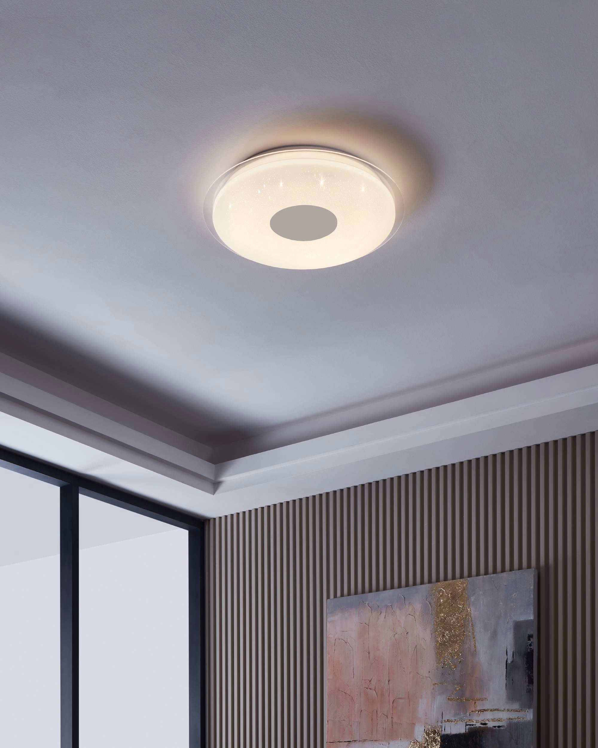 EGLO Plafondlamp LANCIANO-Z plafondlamp wit, instelbaar wit, ZigBee 3.0, sterrenhemel (1 stuk)