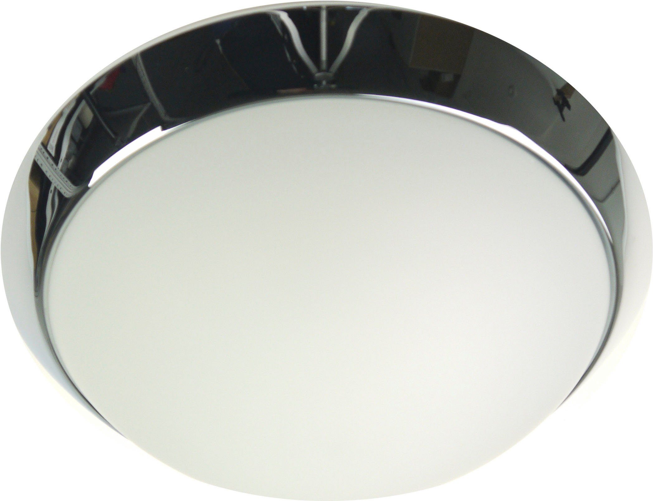niermann Led-plafondlamp Opal matte, decoratieve ring chroom, HF-sensor, LED (1 stuk)