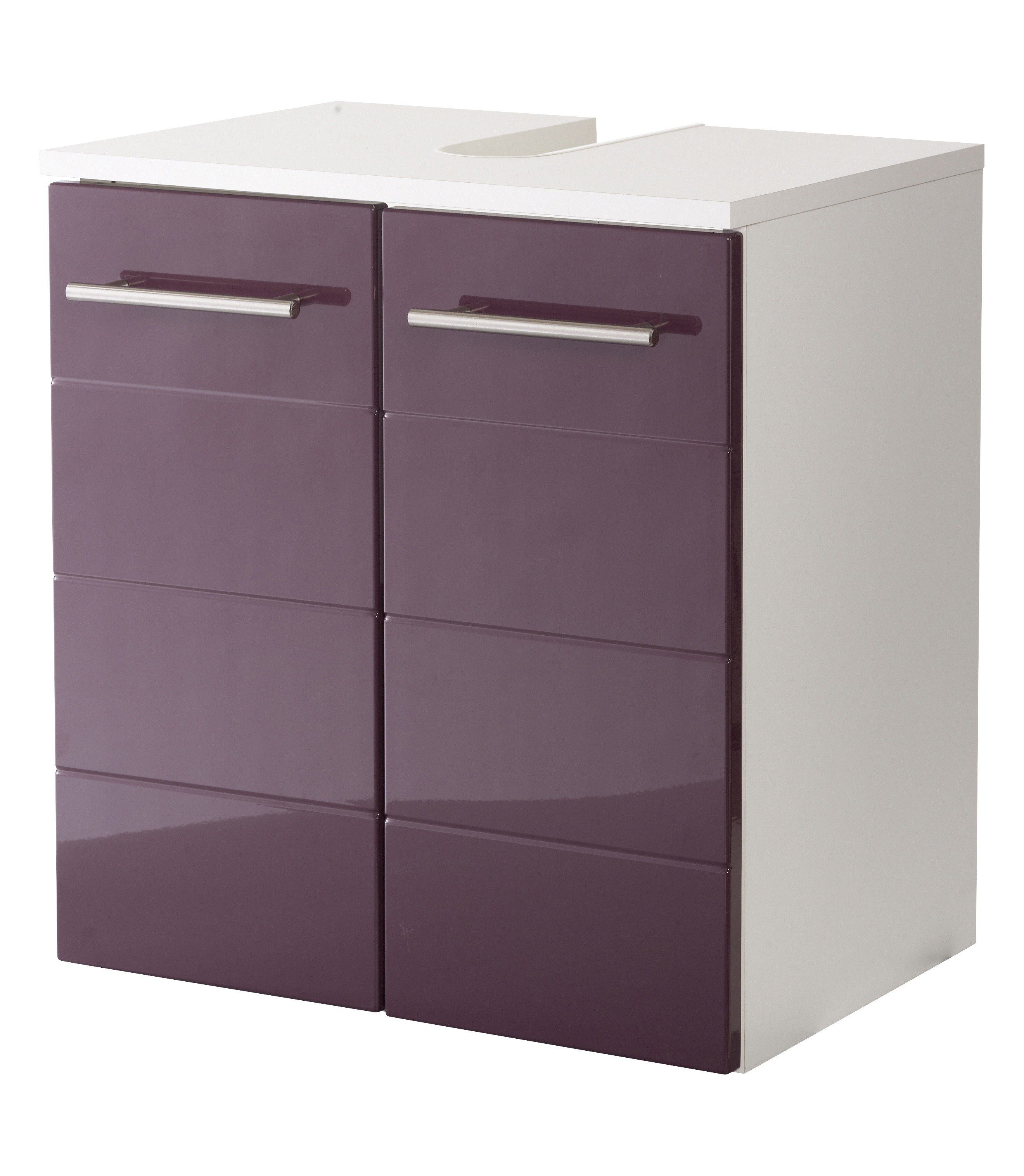 welltime Wastafelonderkast PORTO Badkamermeubel, breedte 50 cm onderkasten paars