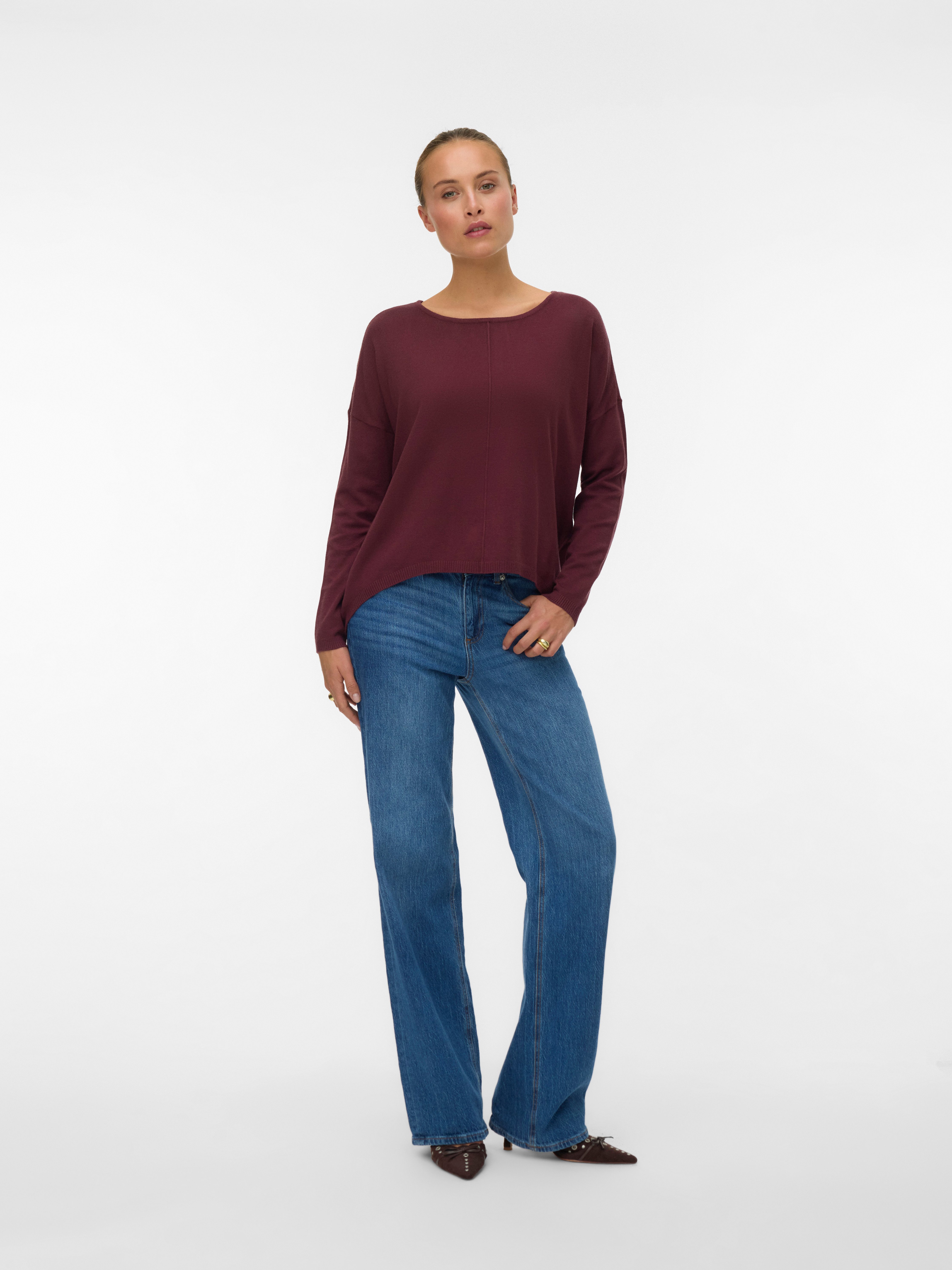 Vero Moda Trui met ronde hals VMBREEZE AURA LS ZIPPER BLOUSE NOOS