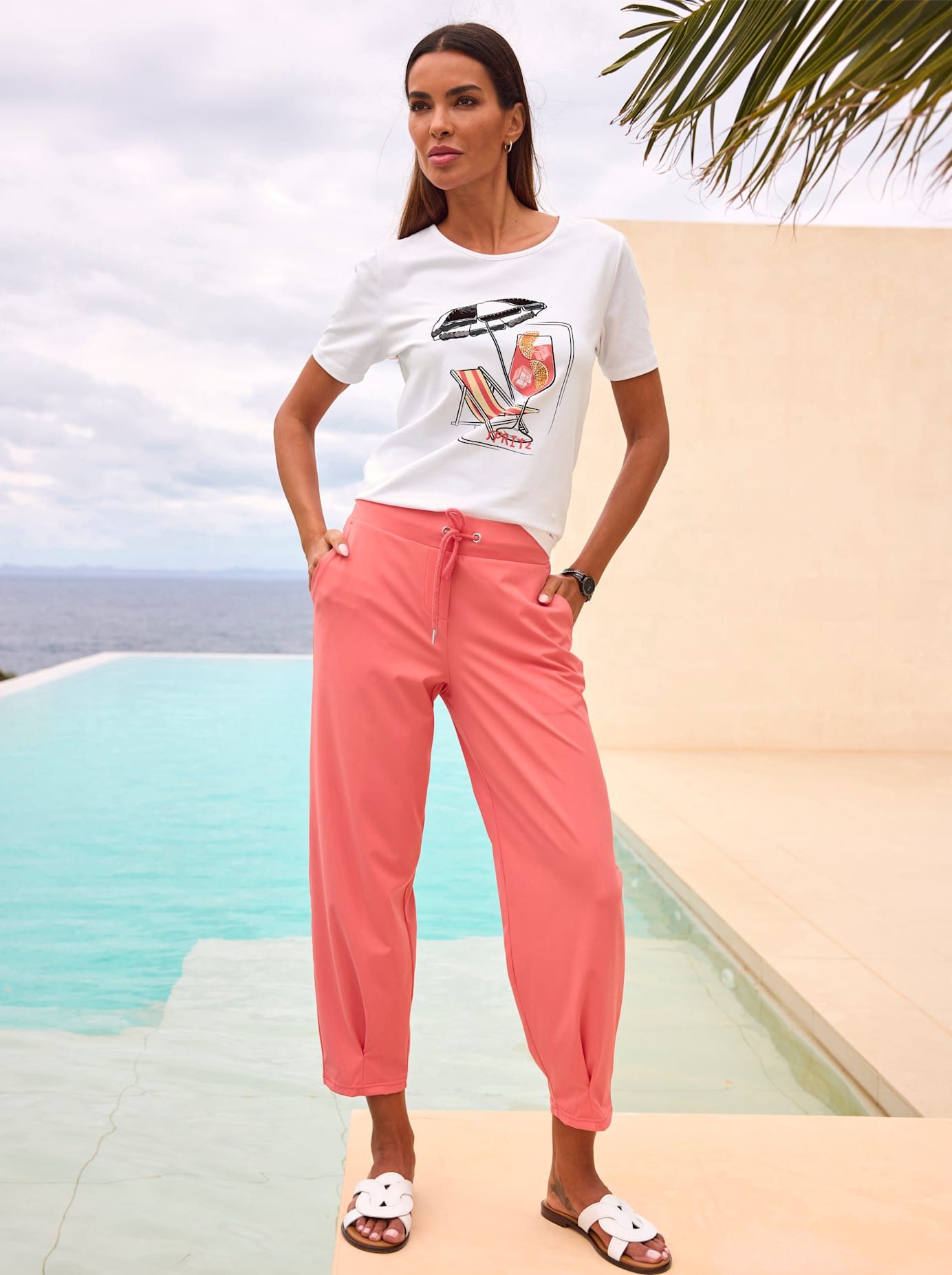 heine T-shirt (1-delig) dames t-shirts maat 50 wit
