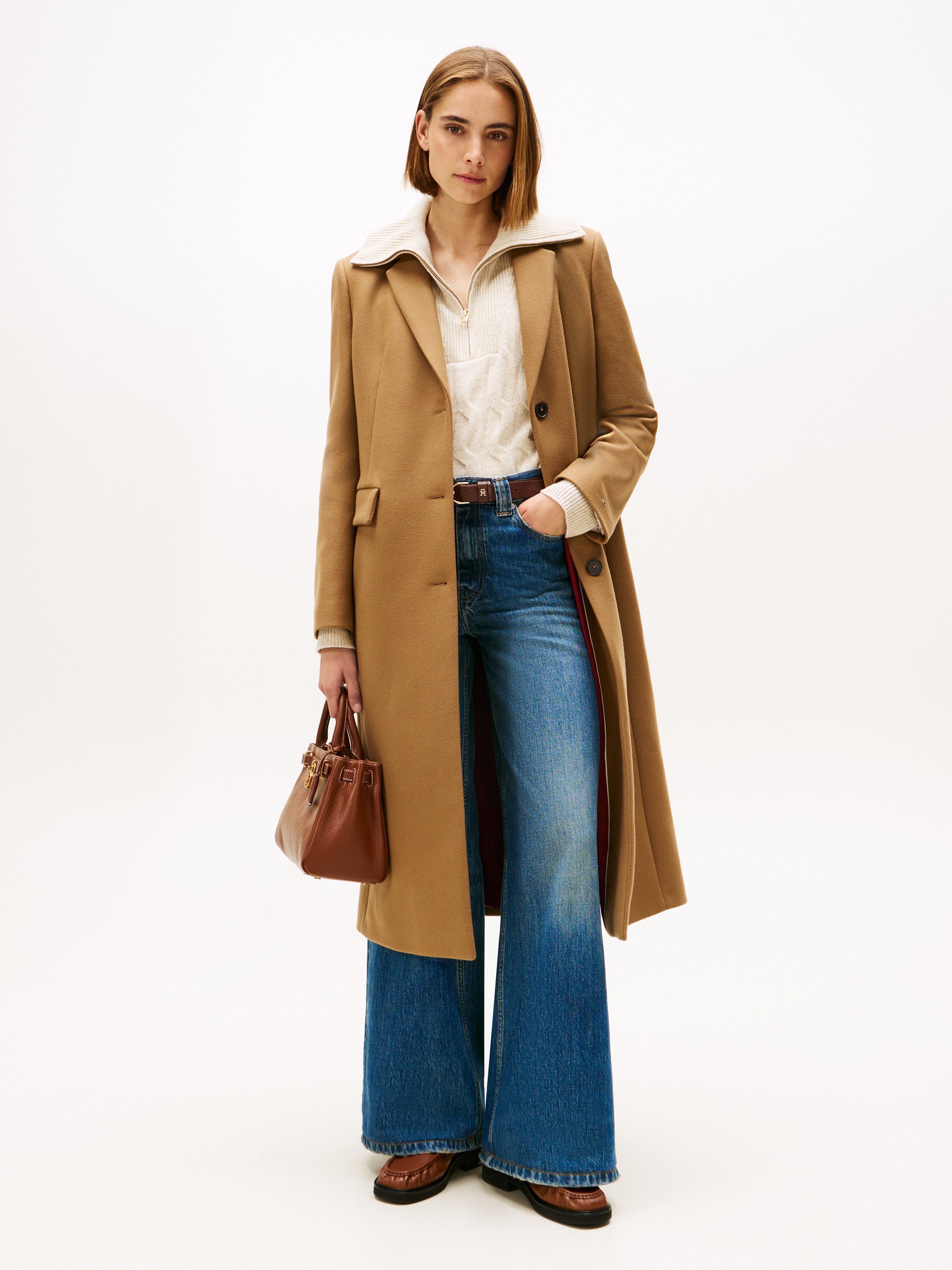 Tommy Hilfiger Lange jas CLASSIC SB WOOL REG MAXI COAT