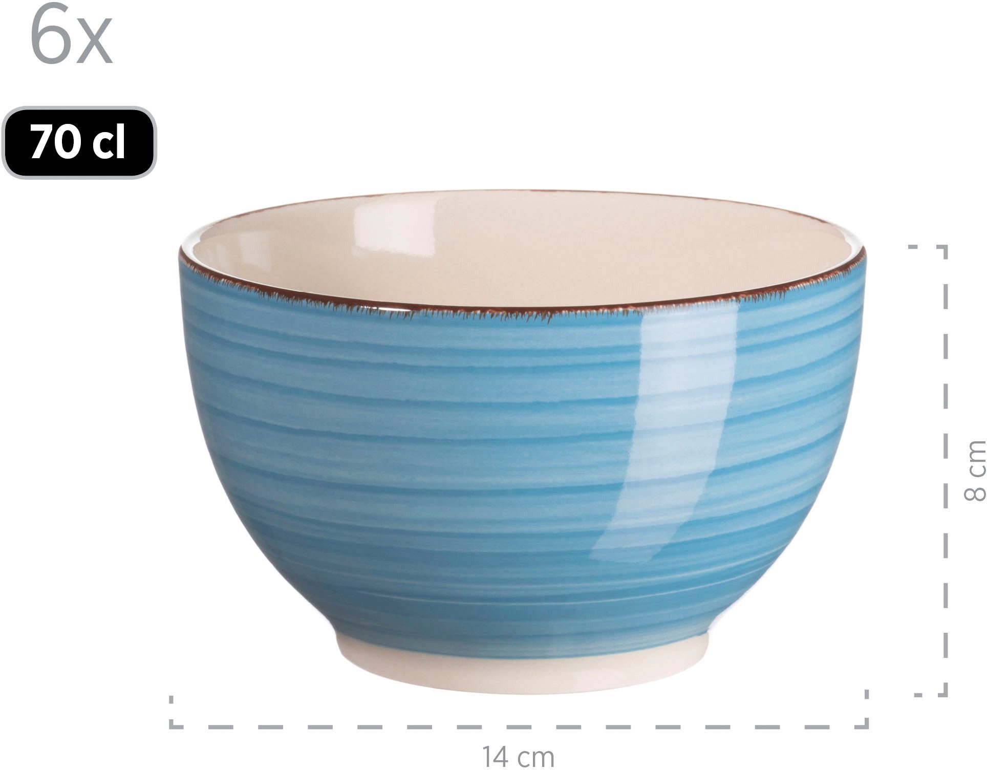 Home affaire Koffieservies Servies-set, service Bel Tempo met spiraaldecoratie, 18 delen, voor 6 personen (set, 18-delig)