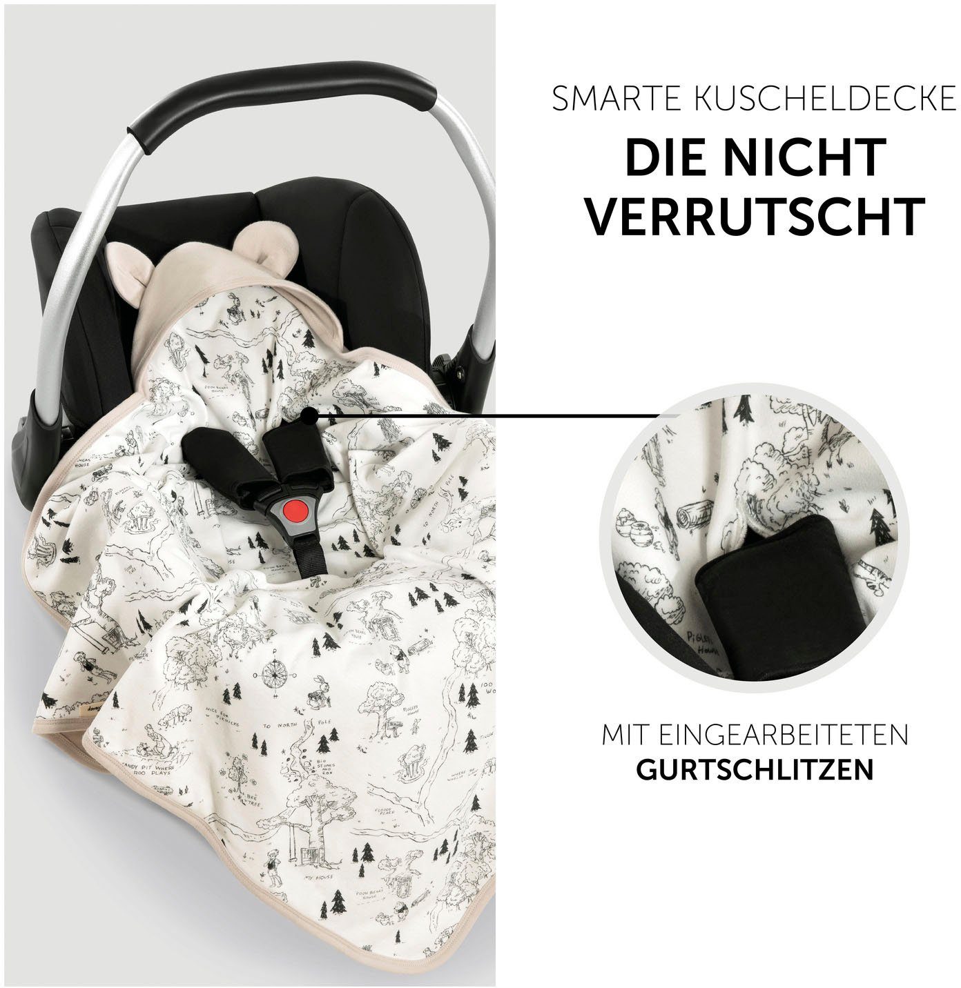 Hauck Babydeken Baby Inslapdeken, Snuggle N Dream Winnie the Pooh beige
