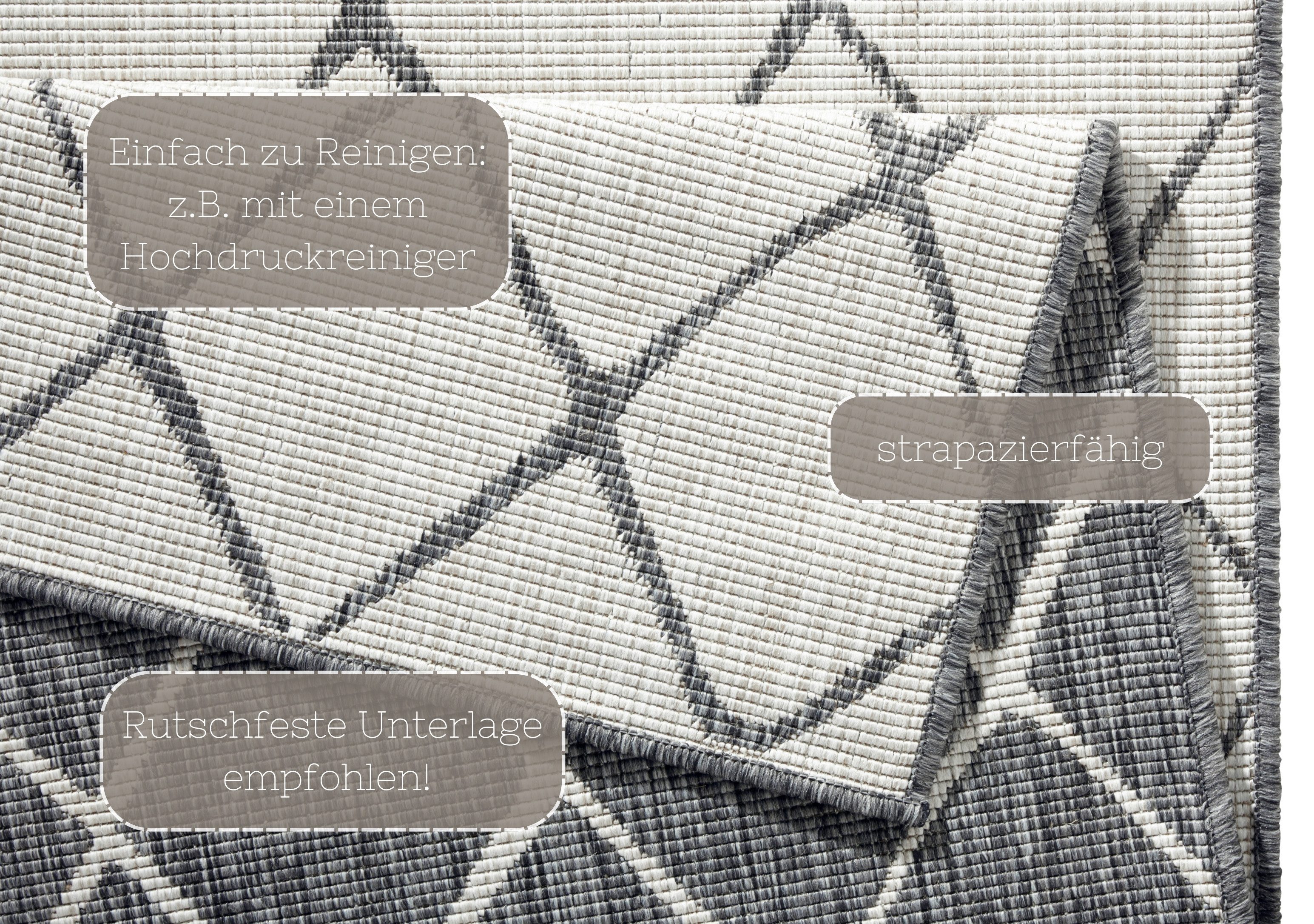 NORTHRUGS Vloerkleed Malaga tweezijdig te gebruiken kleed Binnen- en buitengebruik, weerbestendig, balkon, loper, woonkamer, waterbestendig