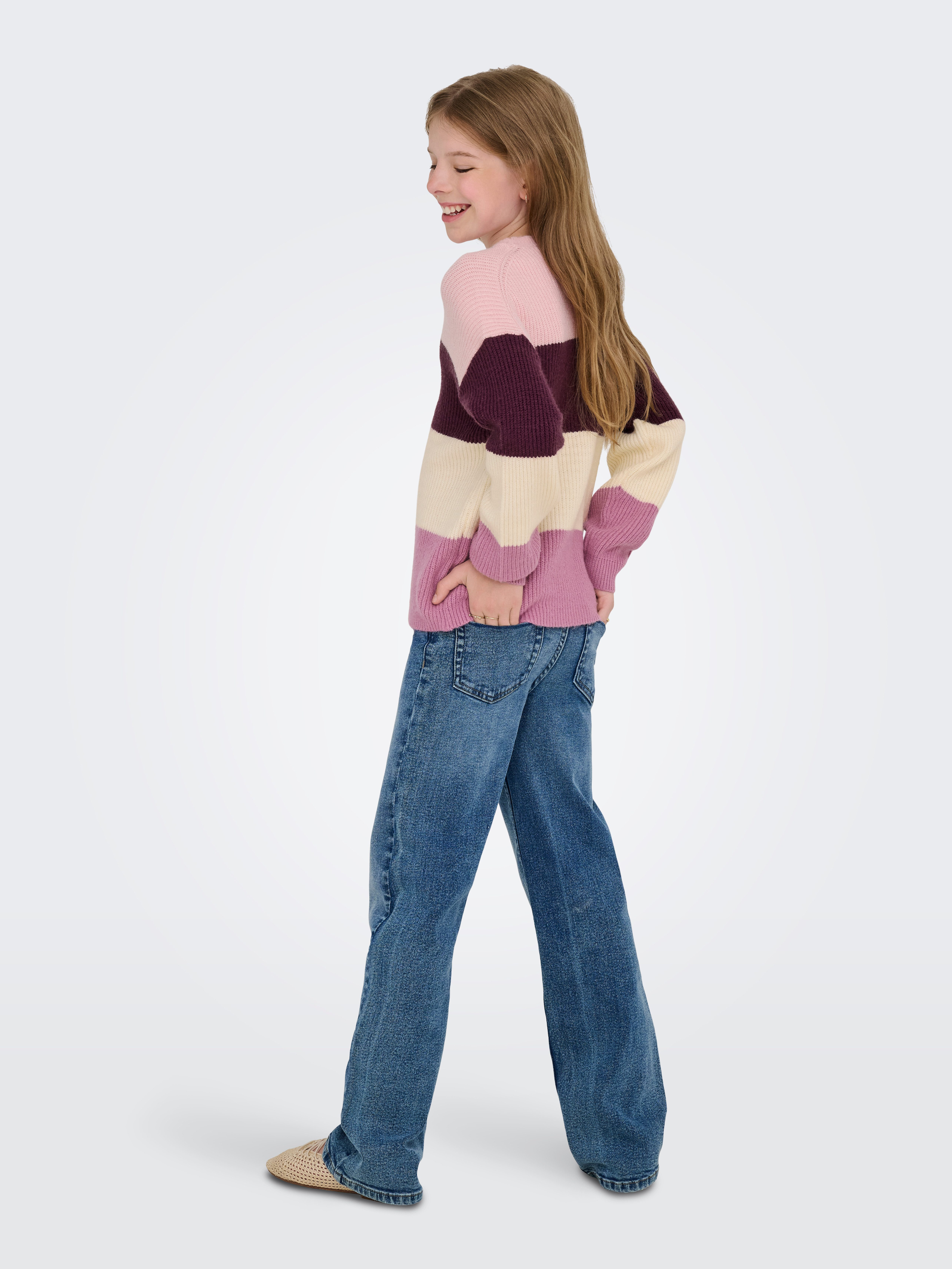 KIDS ONLY Gebreide trui KOGSANDY L/S STRIPE PULLOVER KNT NOOS