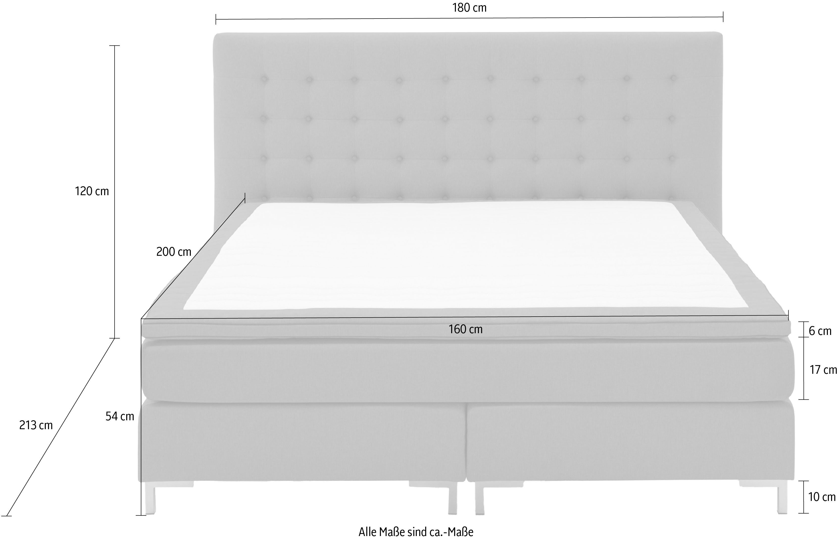 ATLANTIC home collection Boxspring ANNI met bonell-binnenveringsmatras en topmatras