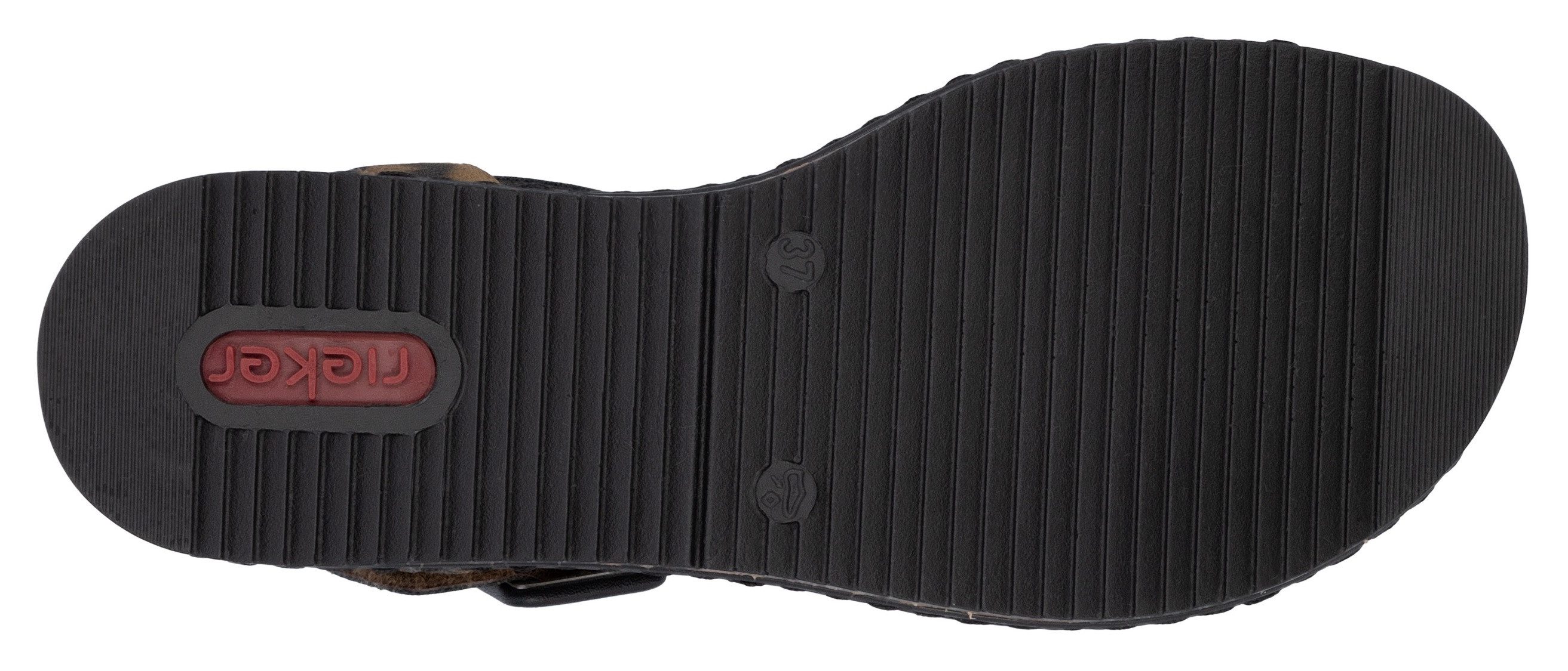 Rieker Sandalen zomerschoen, sandaal, sleehak, met asymmetrische bandjes