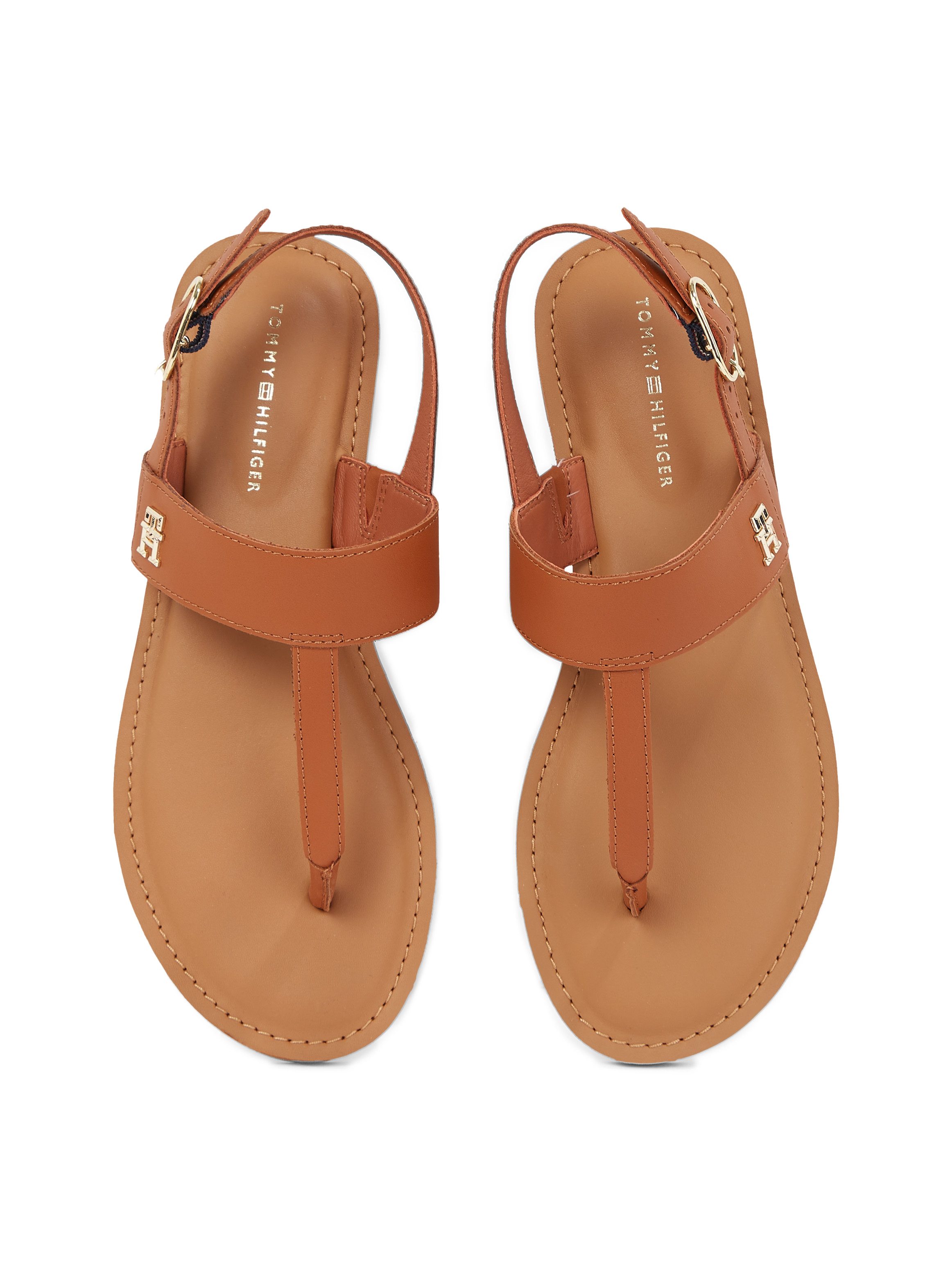 Tommy Hilfiger Sandalen LEATHER THONG SANDAL , sandaal, zomerschoen, flats met teenband