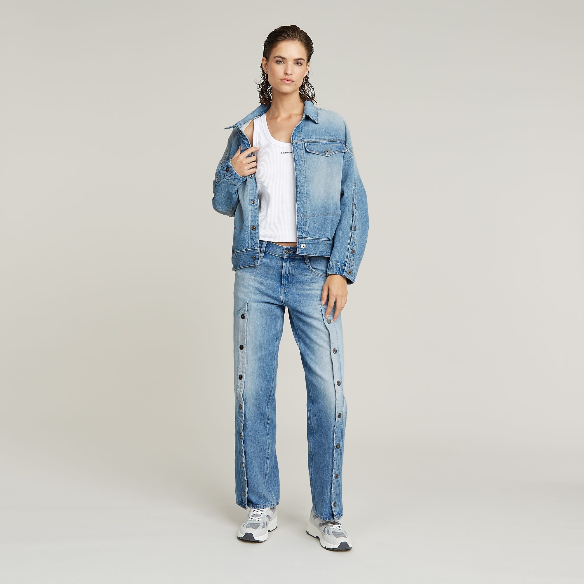 G-Star RAW Tanktop Slim Rib Tank met merkopschrift op borsthoogte