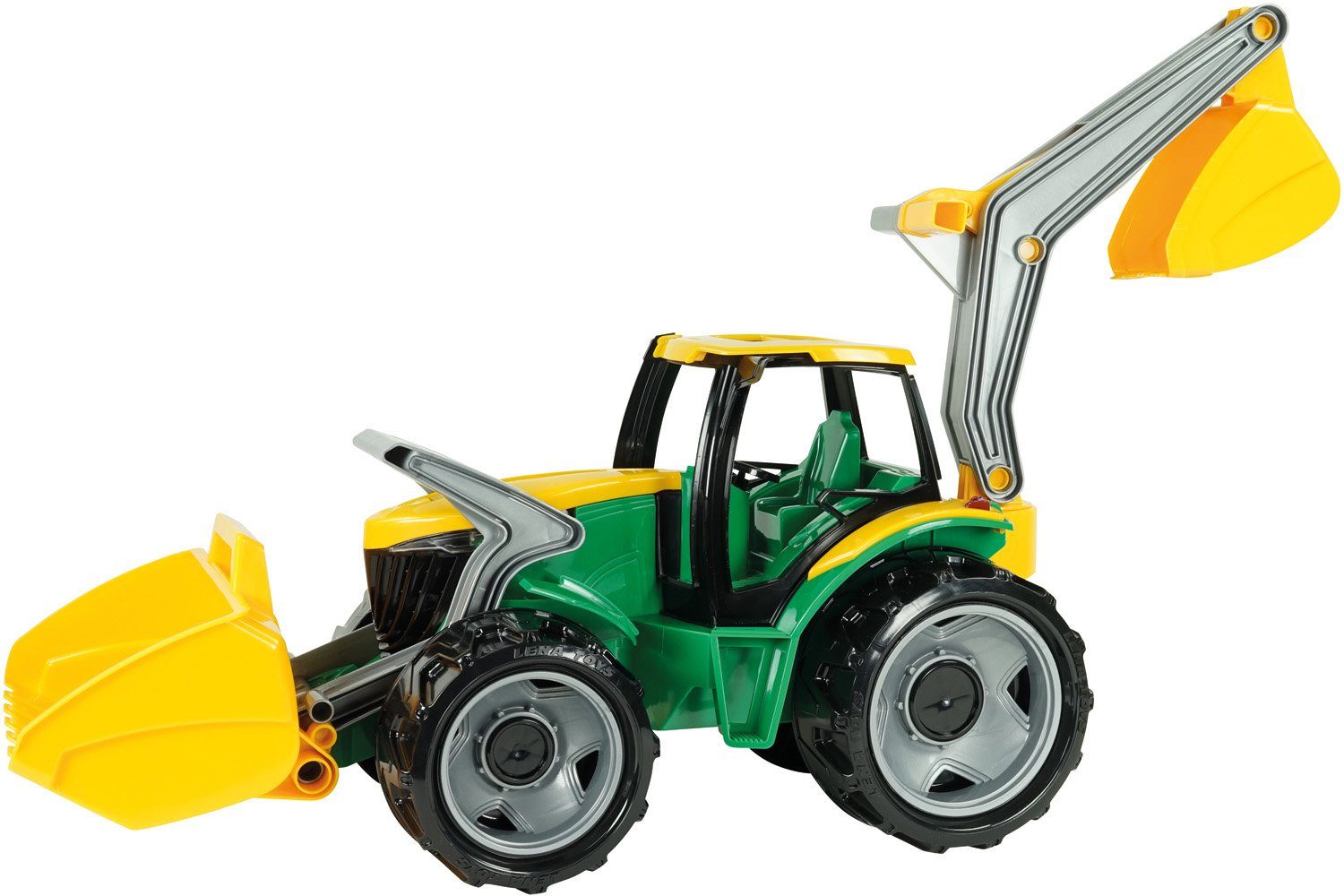 Lena® Speelgoed-tractor Giga Trucks met graafarm en voorlader, made in europe