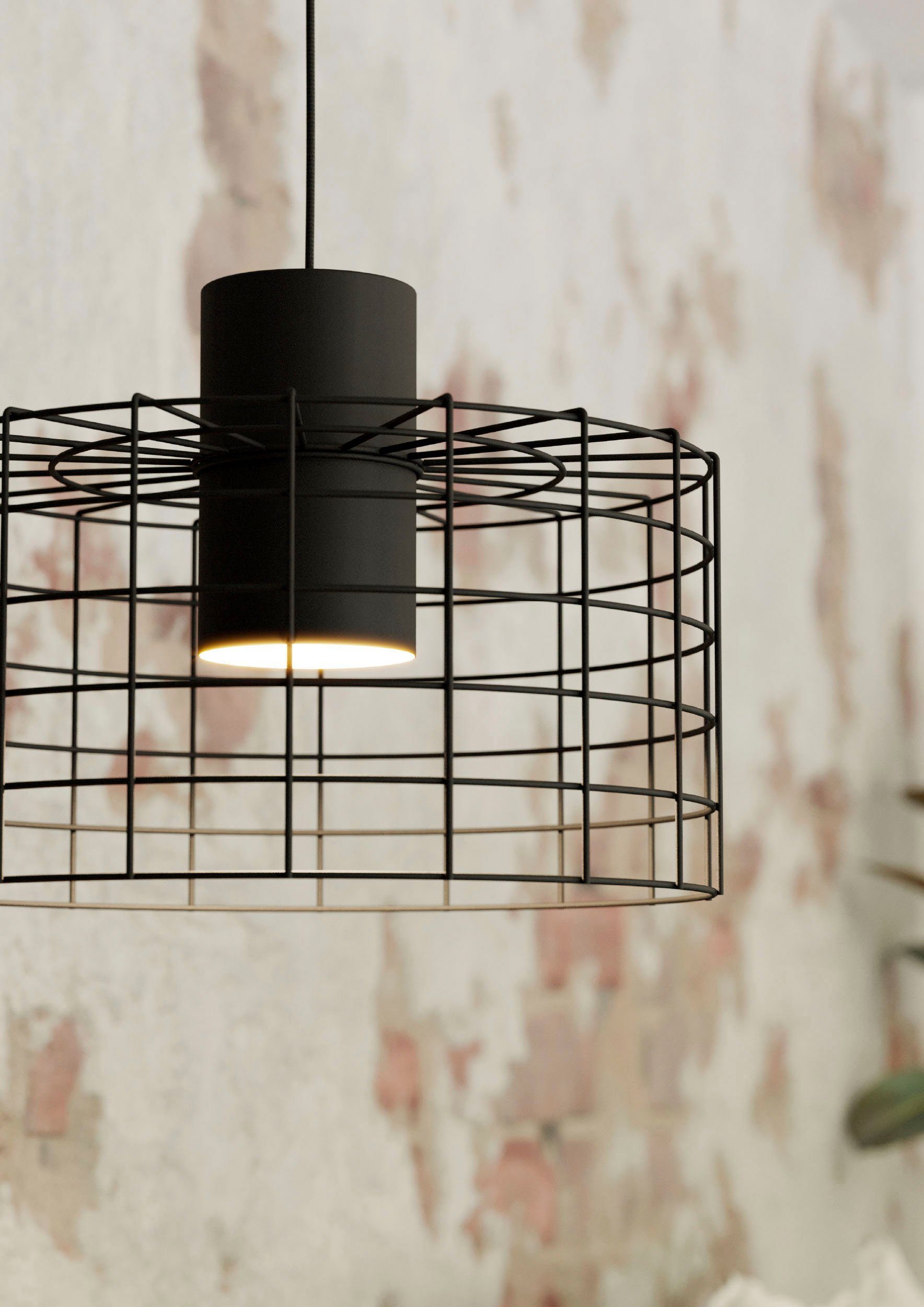 EGLO Hanglamp MILLIGAN Hanglamp in zwart en wit van staal - excl. E27 - 40W (1 stuk)