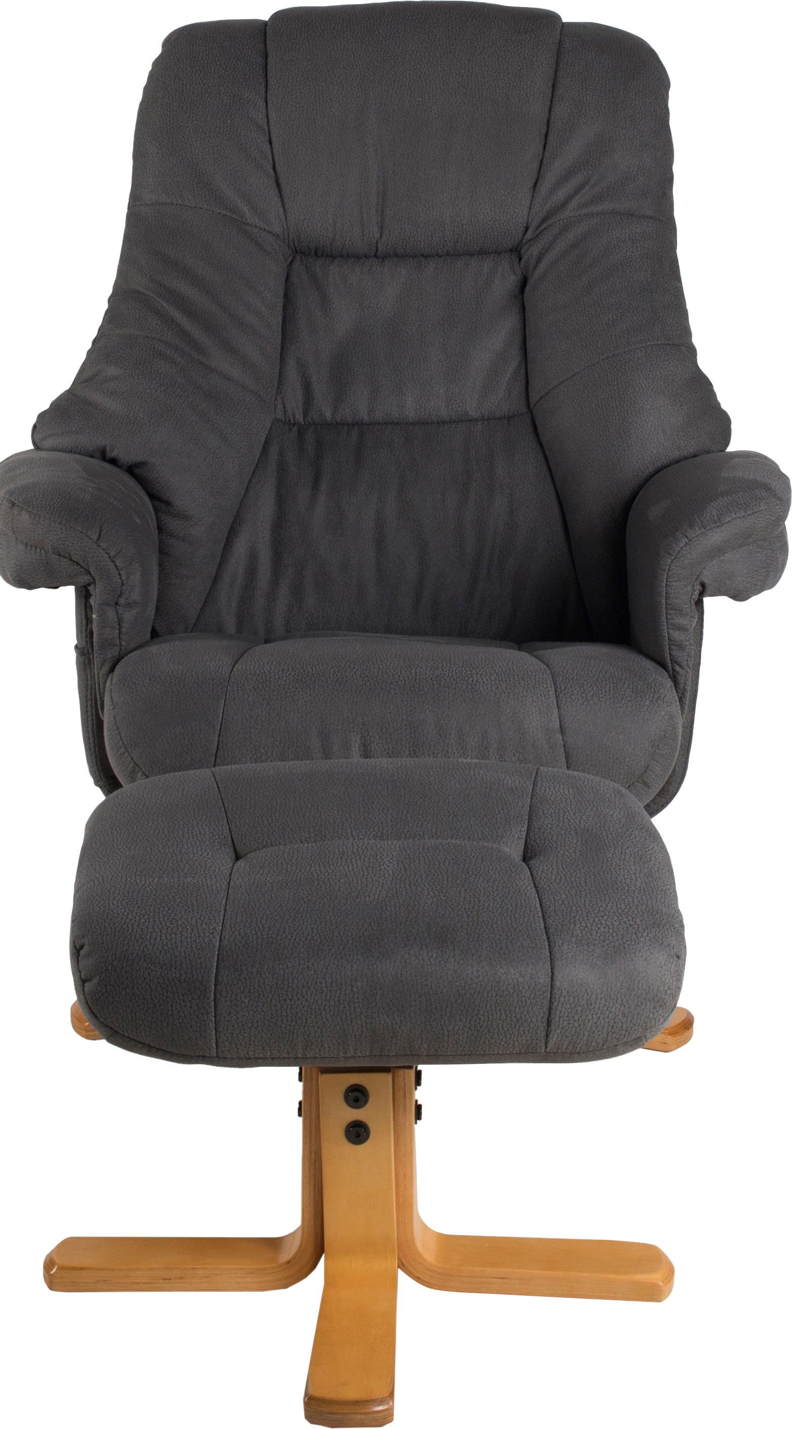 Duo Collection Relaxfauteuil Bordeaux met voetenbank en relaxfunctie, 360 graden draaibaar