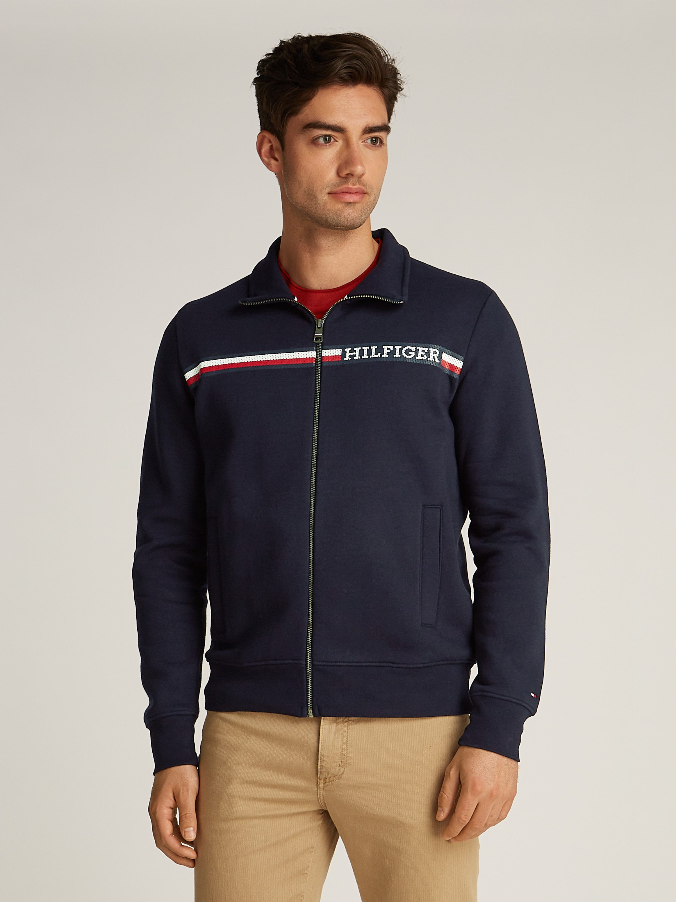 Tommy Hilfiger Sweatvest CHEST STRIPE ZIP THROUGH