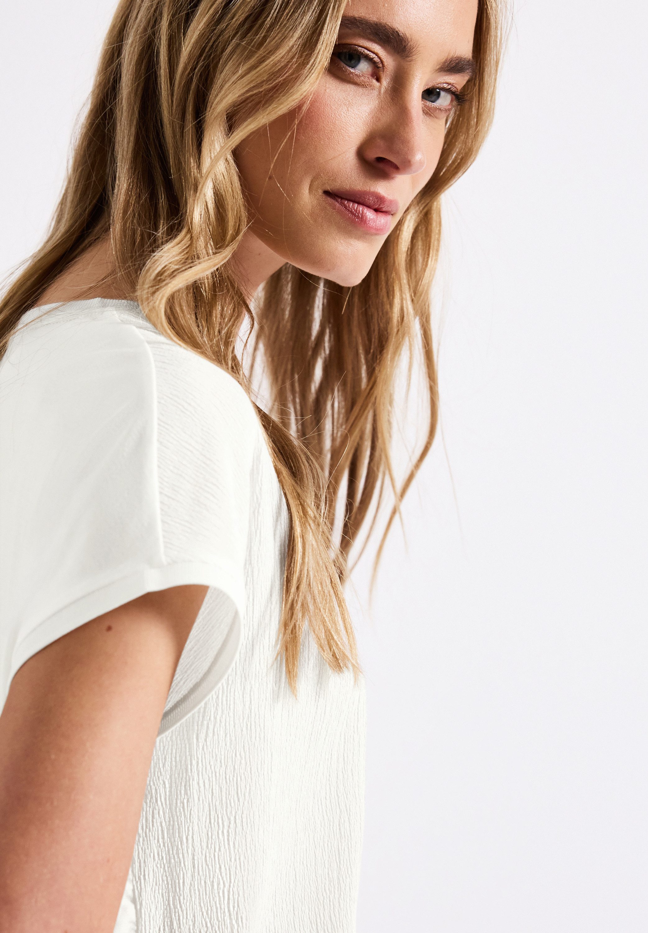 STREET ONE T-shirt in een structuurmix