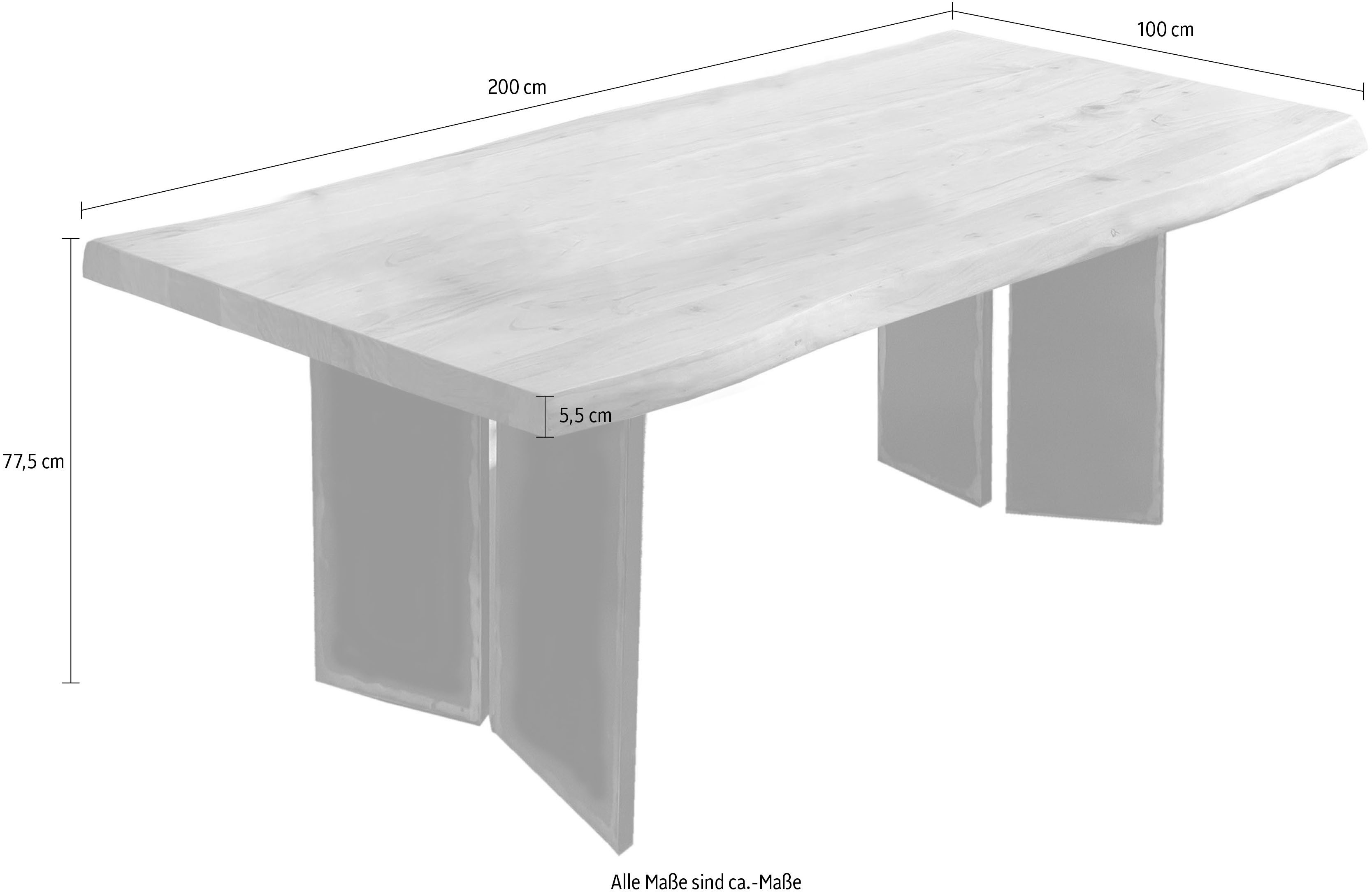 INOSIGN Tafel met hout gebeitst, gelakt en gewaxed (1 stuk)