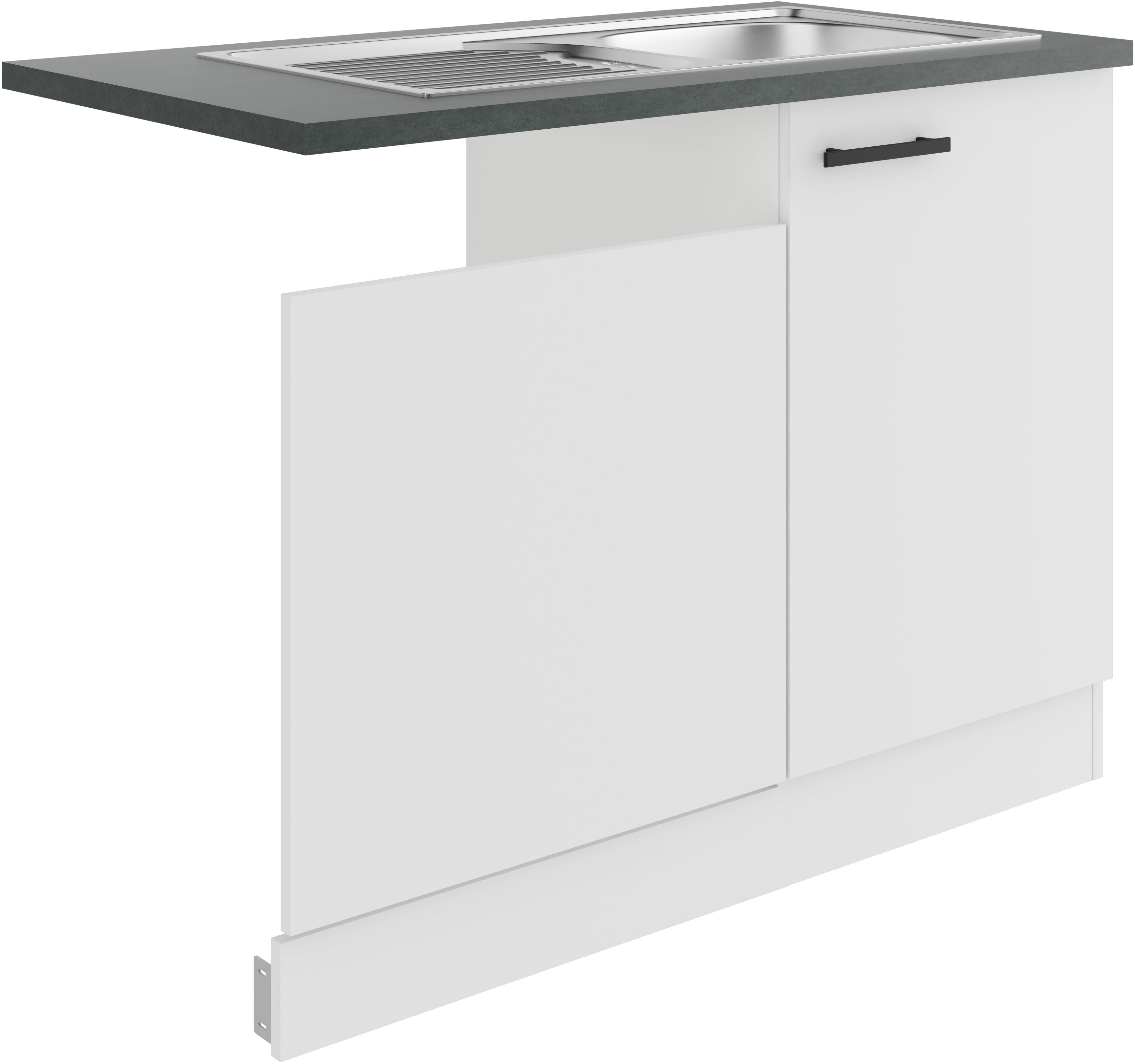 OPTIFIT Gootsteenkast Palma Breedte 110 cm, geschikt voor gedeeltelijk geïntegreerde vaatwassers gootsteenkasten wit