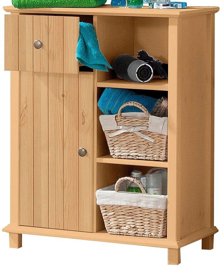 Home affaire Badkamerkast Vili Badkamerkast, onderkast, breedte 60 cm, van massief hout halfhoge kasten beige