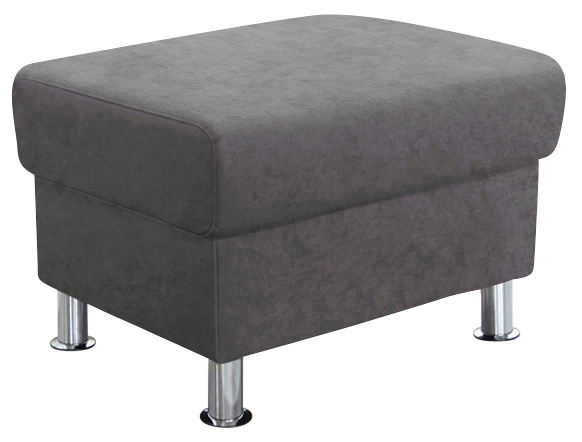 TRENDMANUFAKTUR Hocker Rondo, poef bij de serie, breedte 67 cm, chromen voeten Voetenbank optioneel met verenkern, in verschillende bekledingen bestelbaar