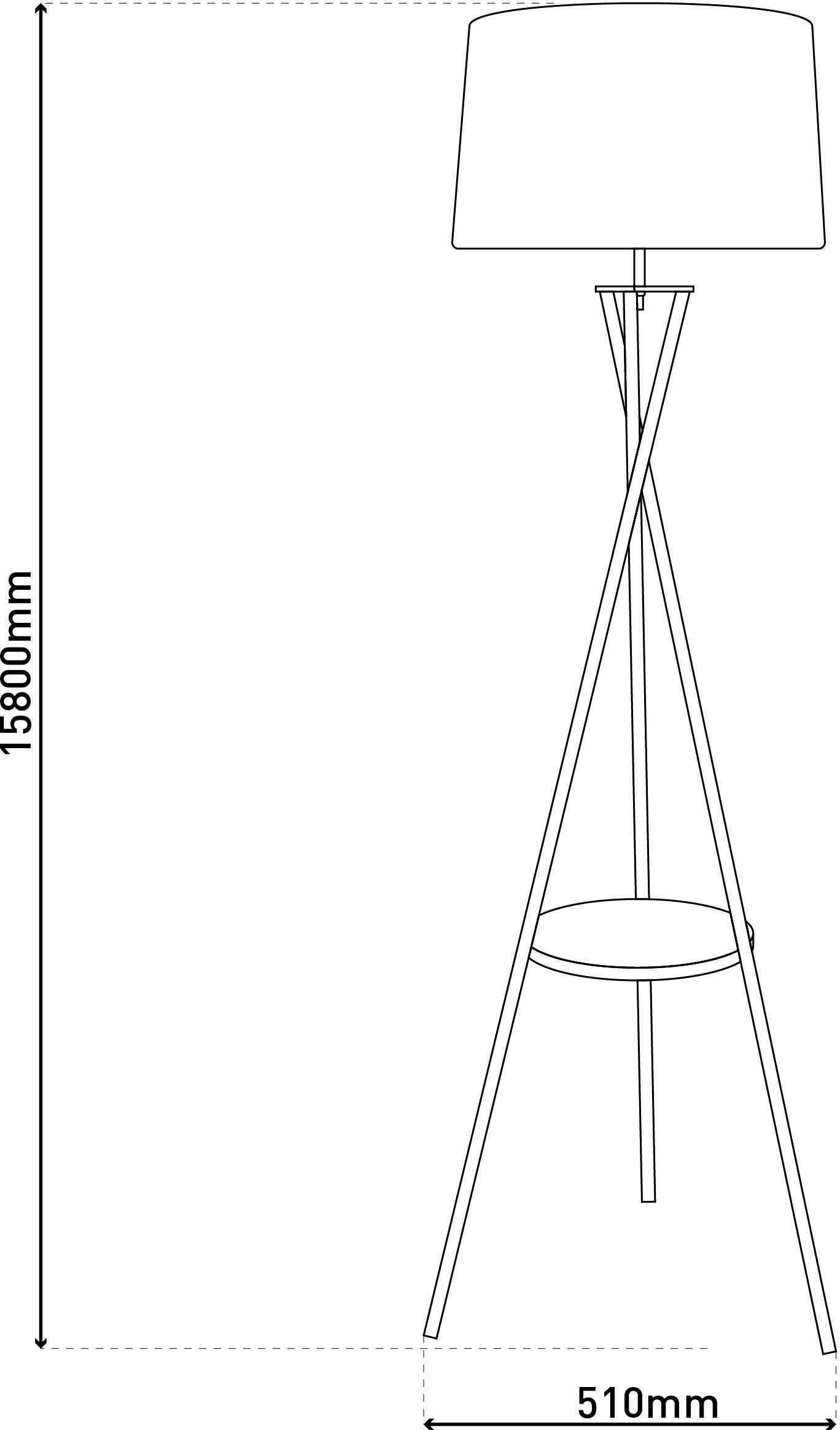 näve Staande lamp Tora met geïntegreerde tafel, frame roest, aansluiting zwart, excl. 1x e27 (1 stuk)