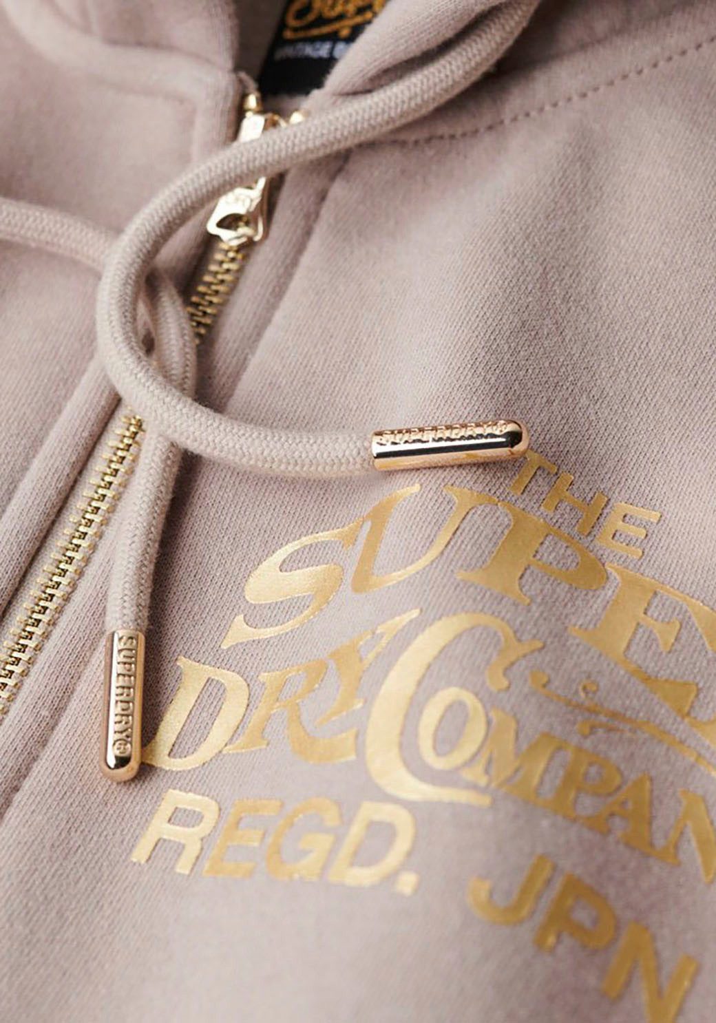 Superdry Sweatvest SU-Luxe Metallic Logo Ziphood