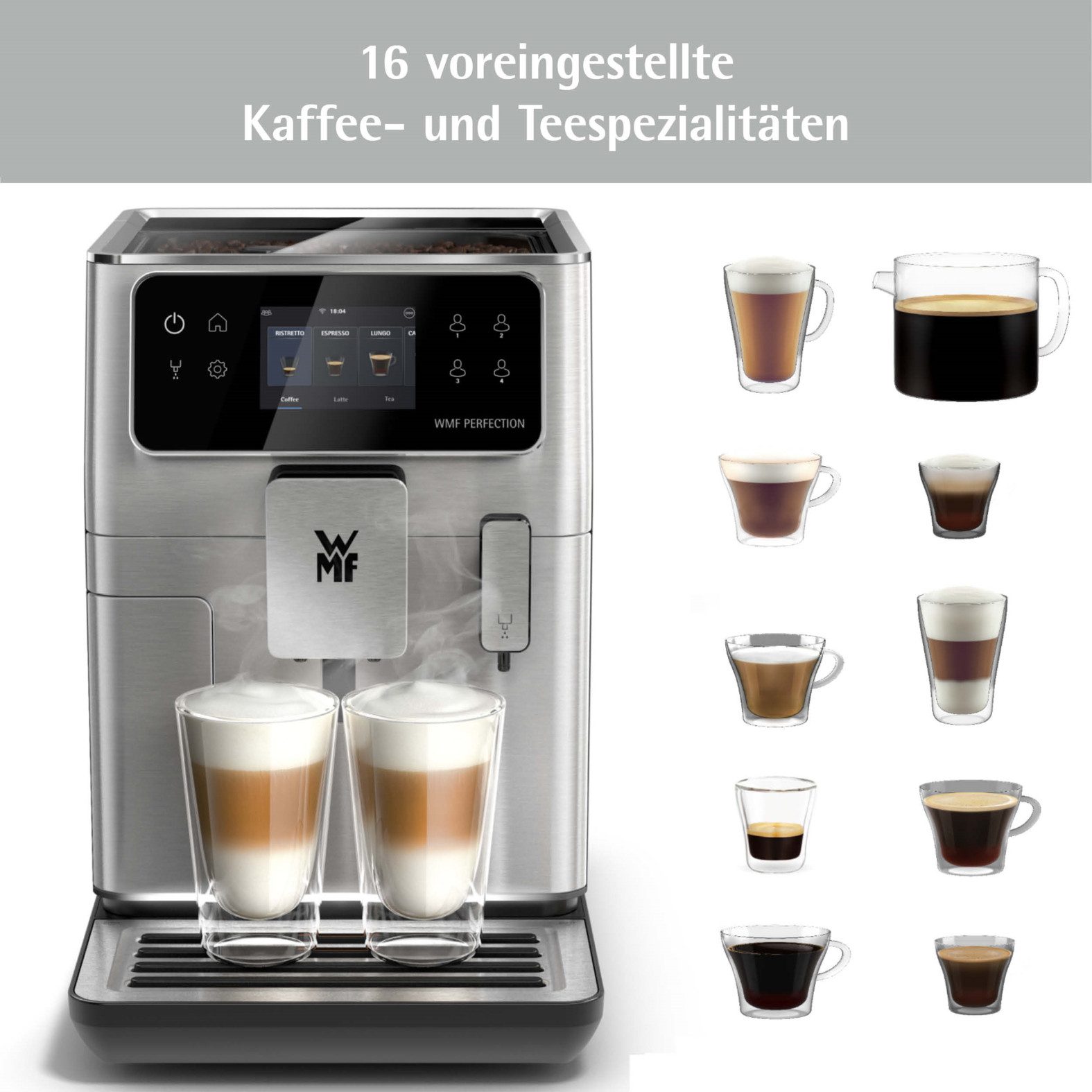 WMF Volautomatisch koffiezetapparaat Perfection 640 CP812D10, zeer stil, hoogwaardige behuizing, led-omgevingslicht