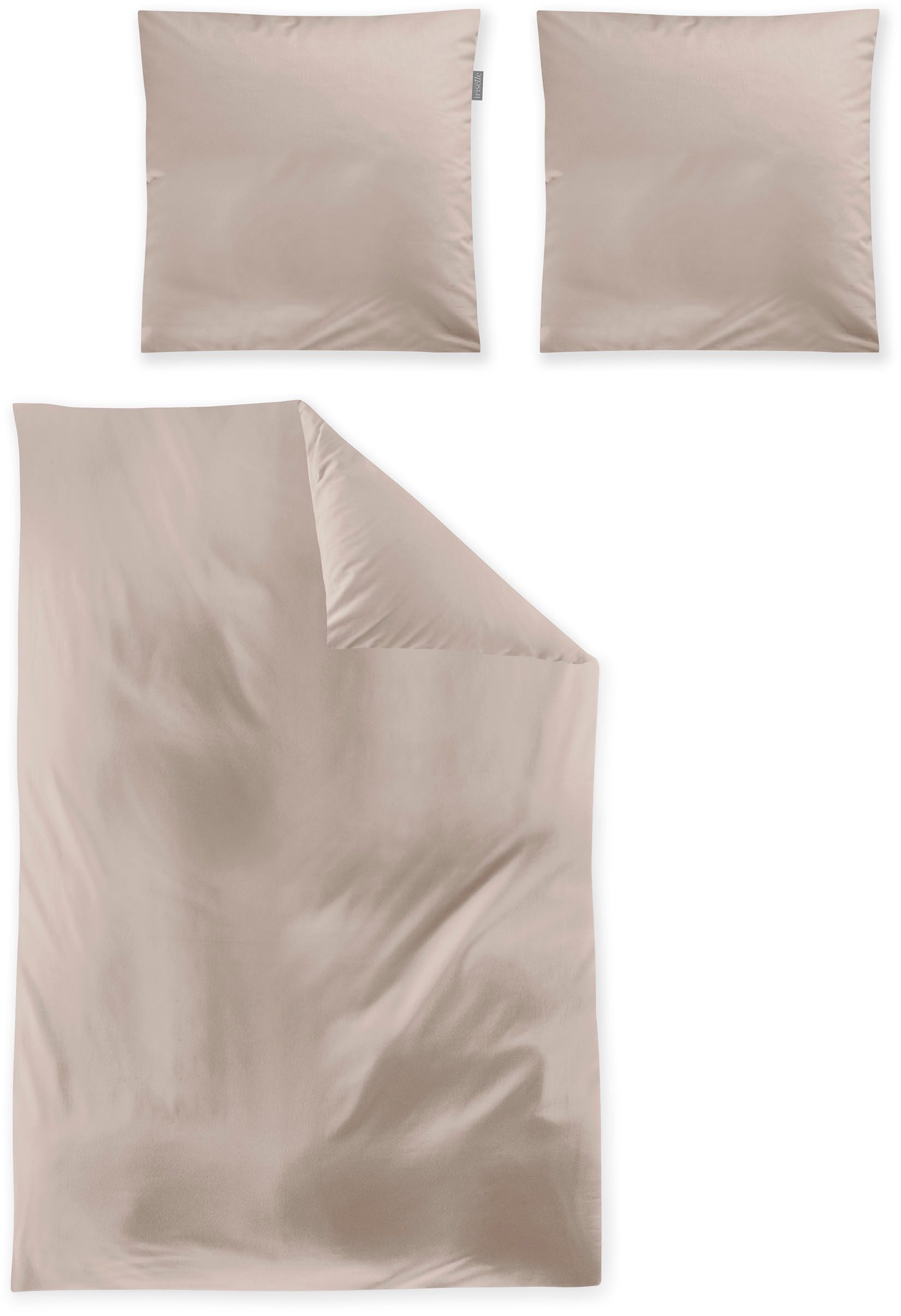 Irisette Overtrekset Premium satijnen beddengoed Parijs hoogwaardige uni premium beddengoed met rits, 100% katoen