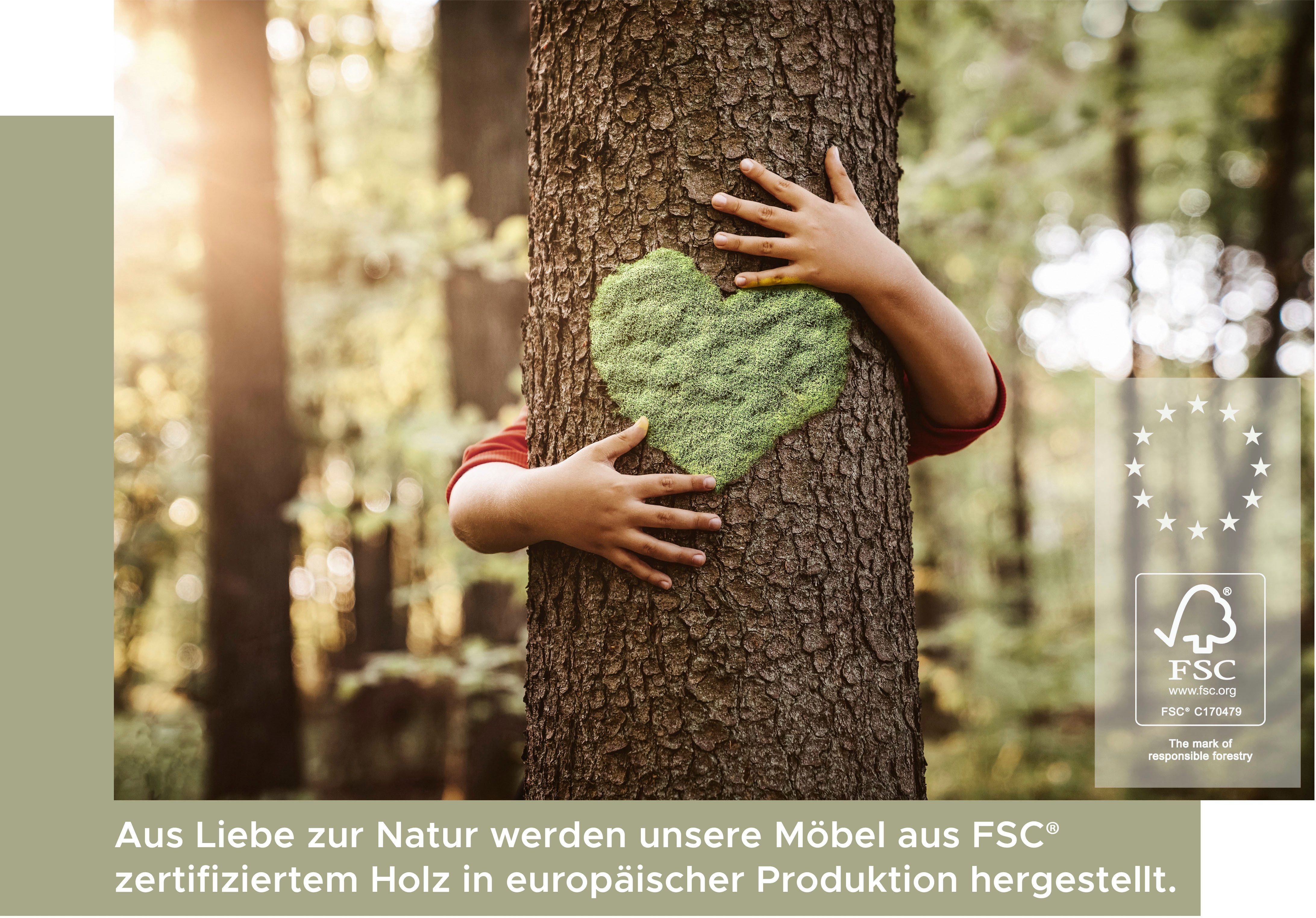 INOSIGN Wandmeubel Zolder, breedte 240 cm, push-to-open, 1 deur, 3 legplanken 2 open vakken, tv-wand, media-meubels, tv-meubels, woonkamermeubels (2-delig)