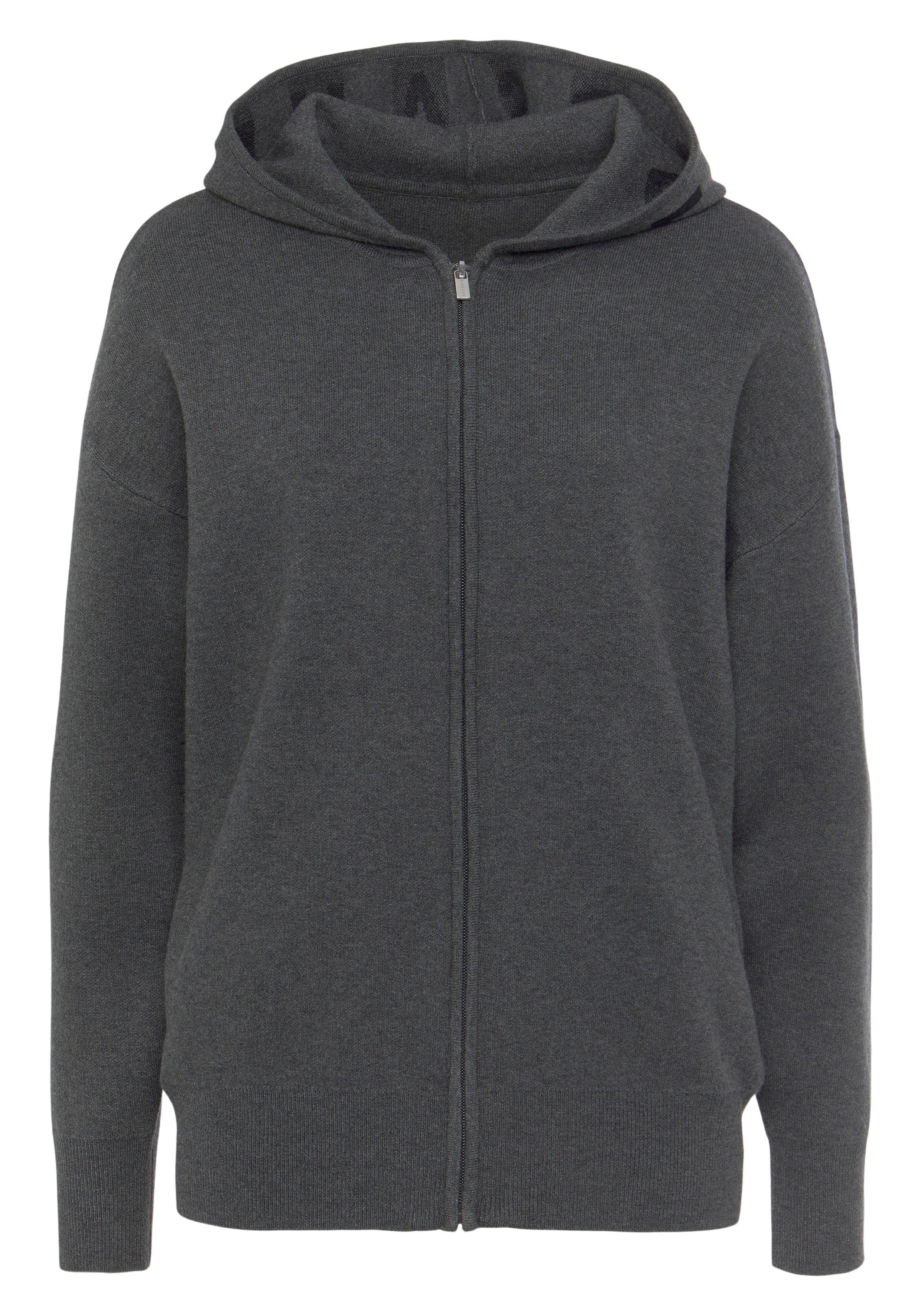 Elbsand Vest -lounge jas van hoogwaardige brei en geborduurd logo, loungewear