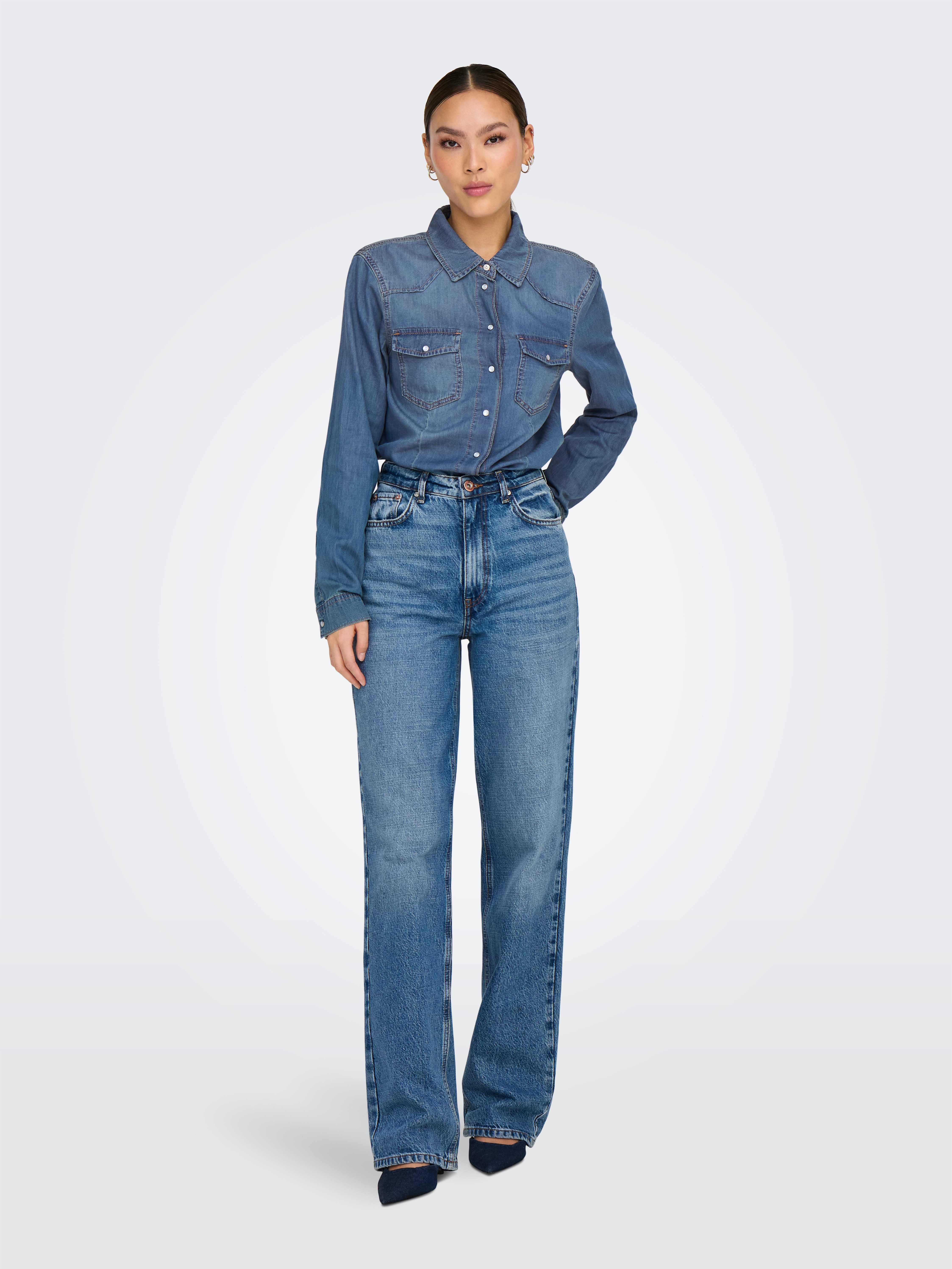 Only Jeans blouse ONLALICE REG SHIRT DNM BOX AKM