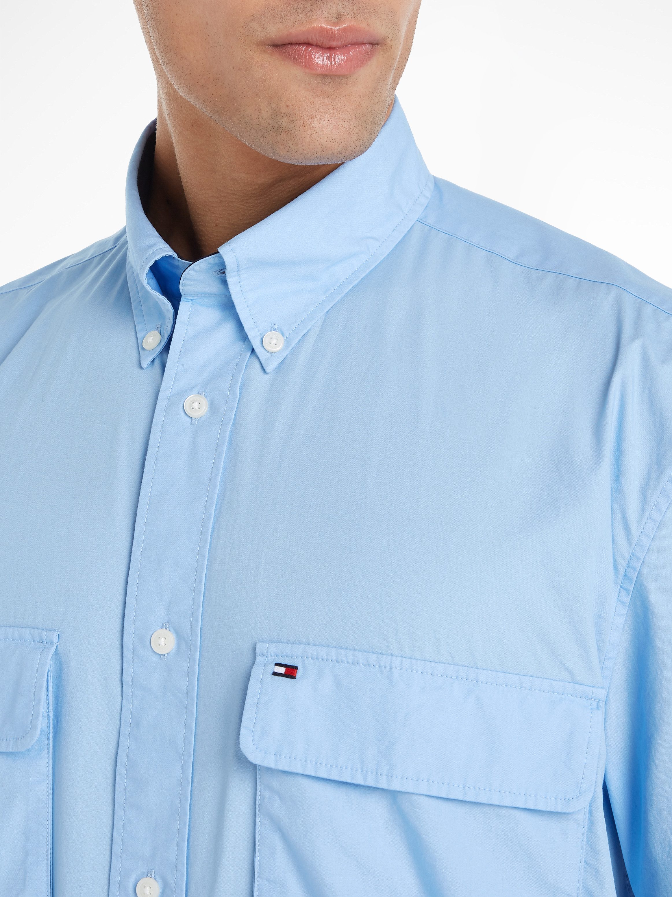 Tommy Hilfiger Overhemd met korte mouwen WCC POPLIN TWO POCKET SHIRT S/S