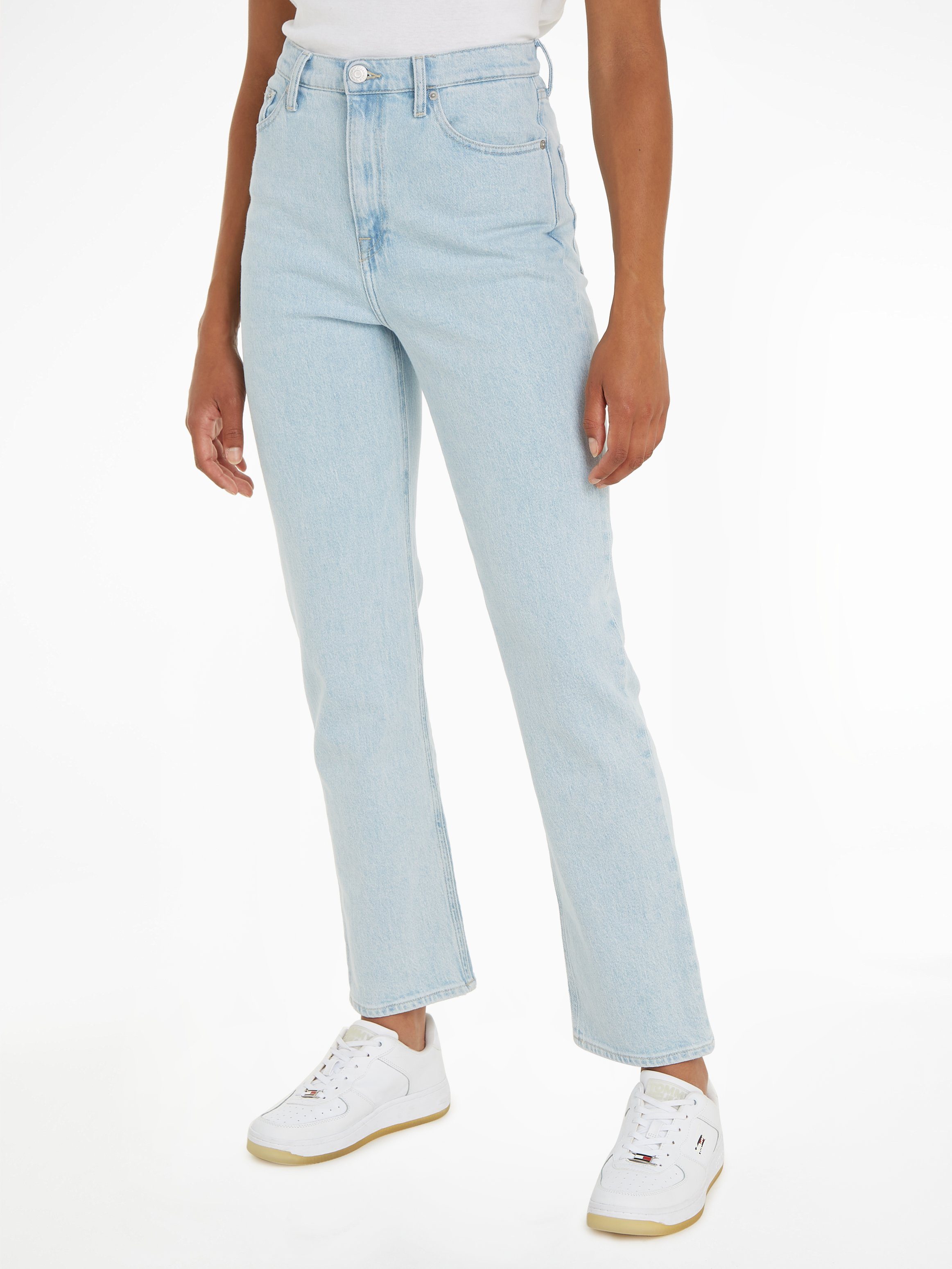 TOMMY JEANS Straight jeans JULIE UH STR AH1280 dames straight jeans maat 31 blauw