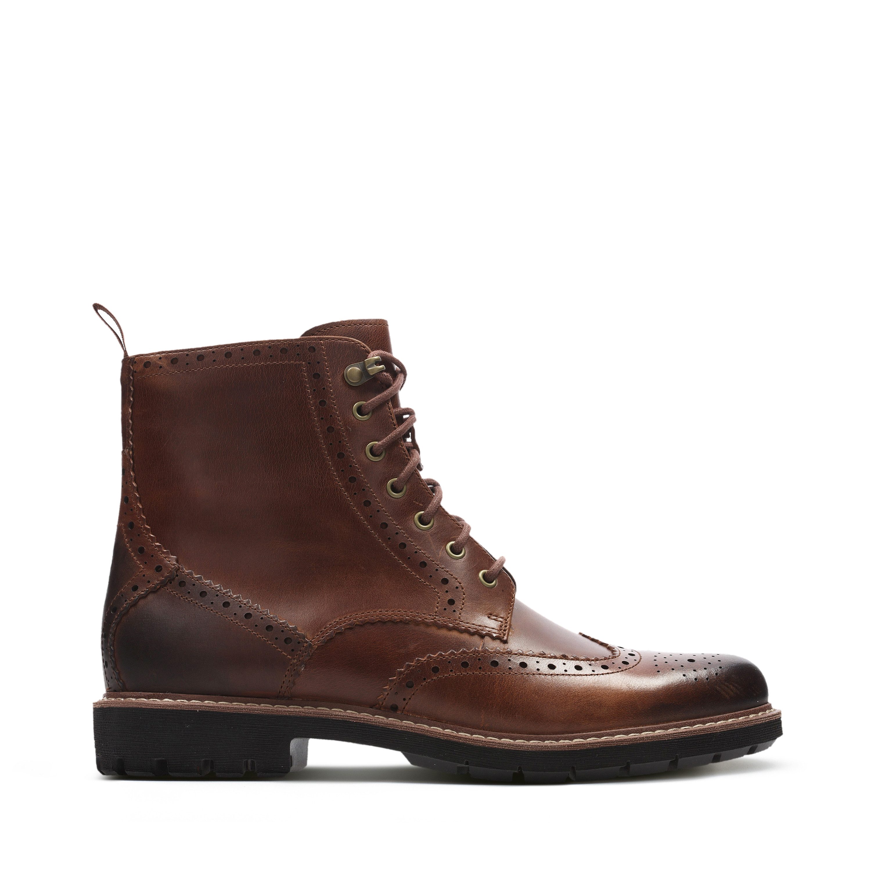 Clarks Veterlaarzen Batcombe Lord Budapester, brogue, zakelijke laarzen met lyrale perforatie
