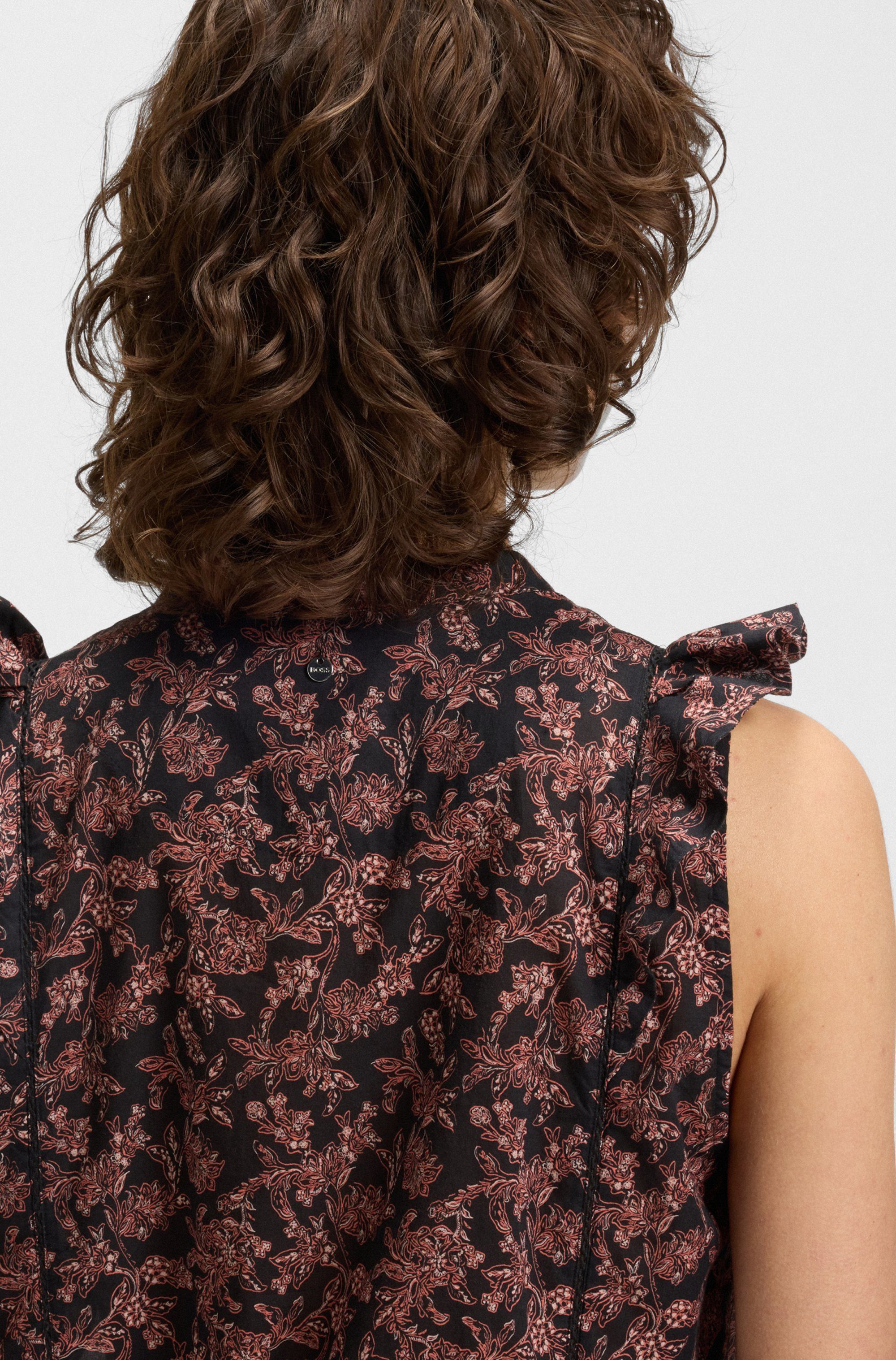 Boss Orange Klassieke blouse Bantiana Premium Damesmode met ajour details, staande kraag