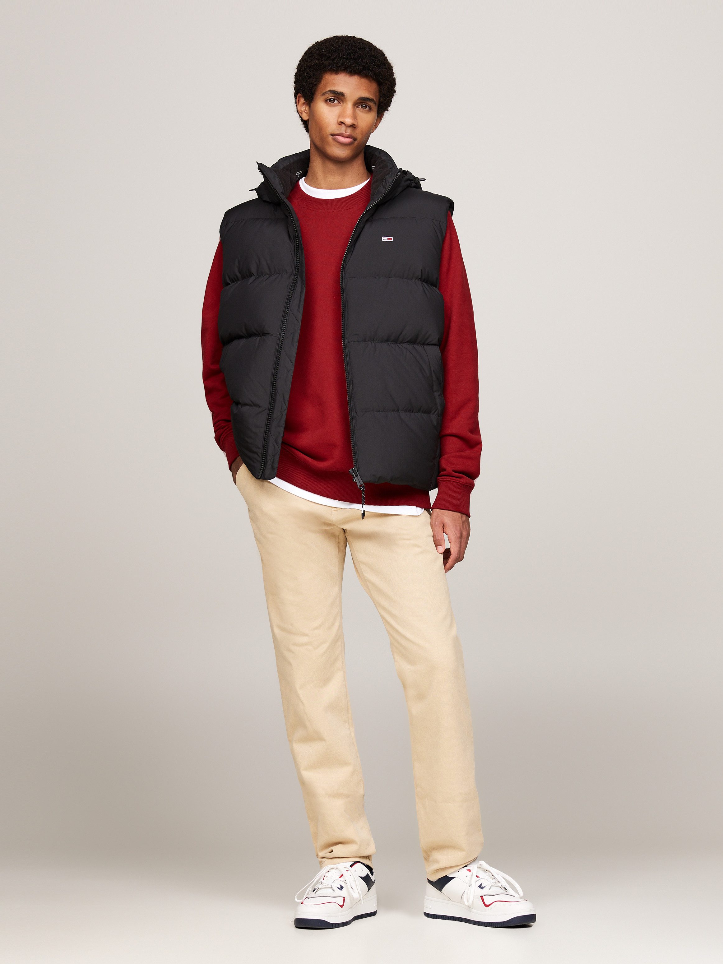 TOMMY JEANS Bodywarmer TJM ESSENTIAL DOWN VEST EXT afneembare capuchon met trekkoord