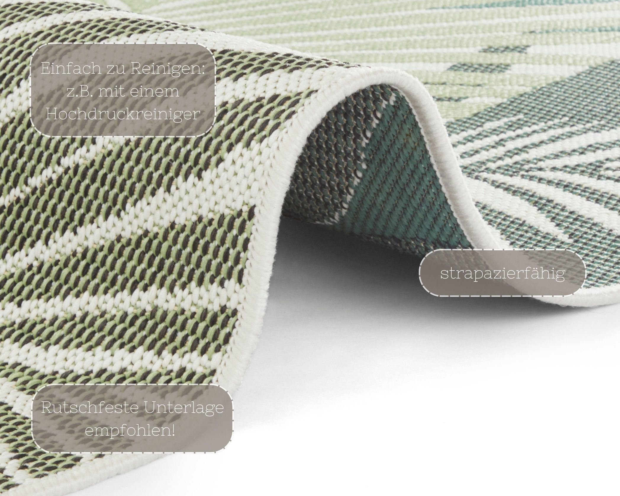 NORTHRUGS Vloerkleed Vai In- & outdoor, geometrisch motief, tuin, terras, woonkamer