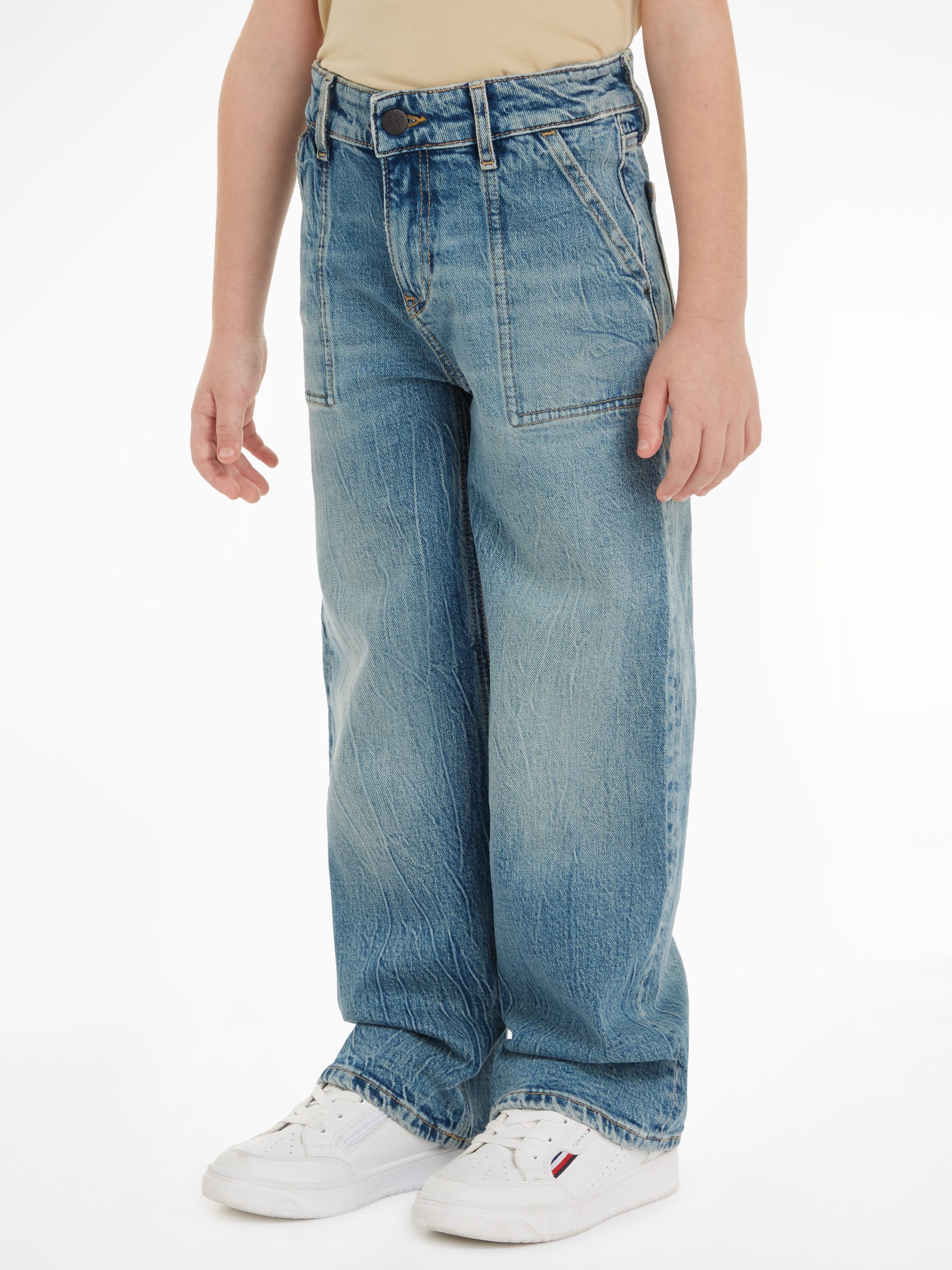 Calvin Klein Regular fit jeans SKATER VISUAL BLUE CF voor kinderen tot 16 jaar