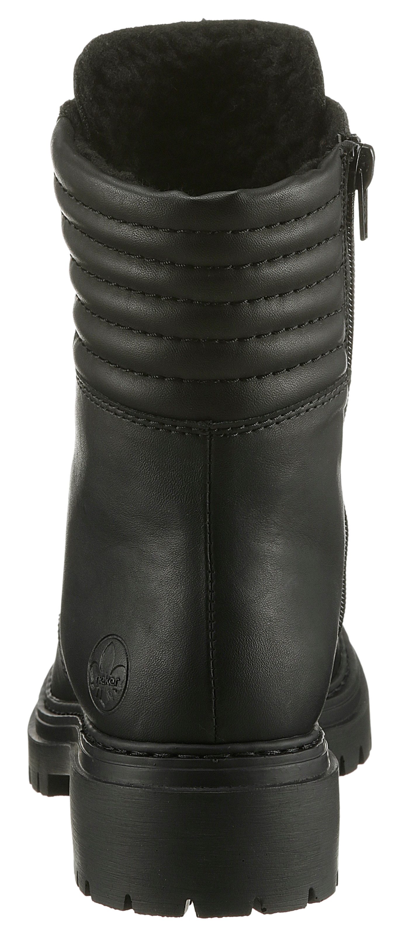 Rieker Winterlaarsjes winterlaarzen, bikerboots, hakken, met gewatteerde schaprand