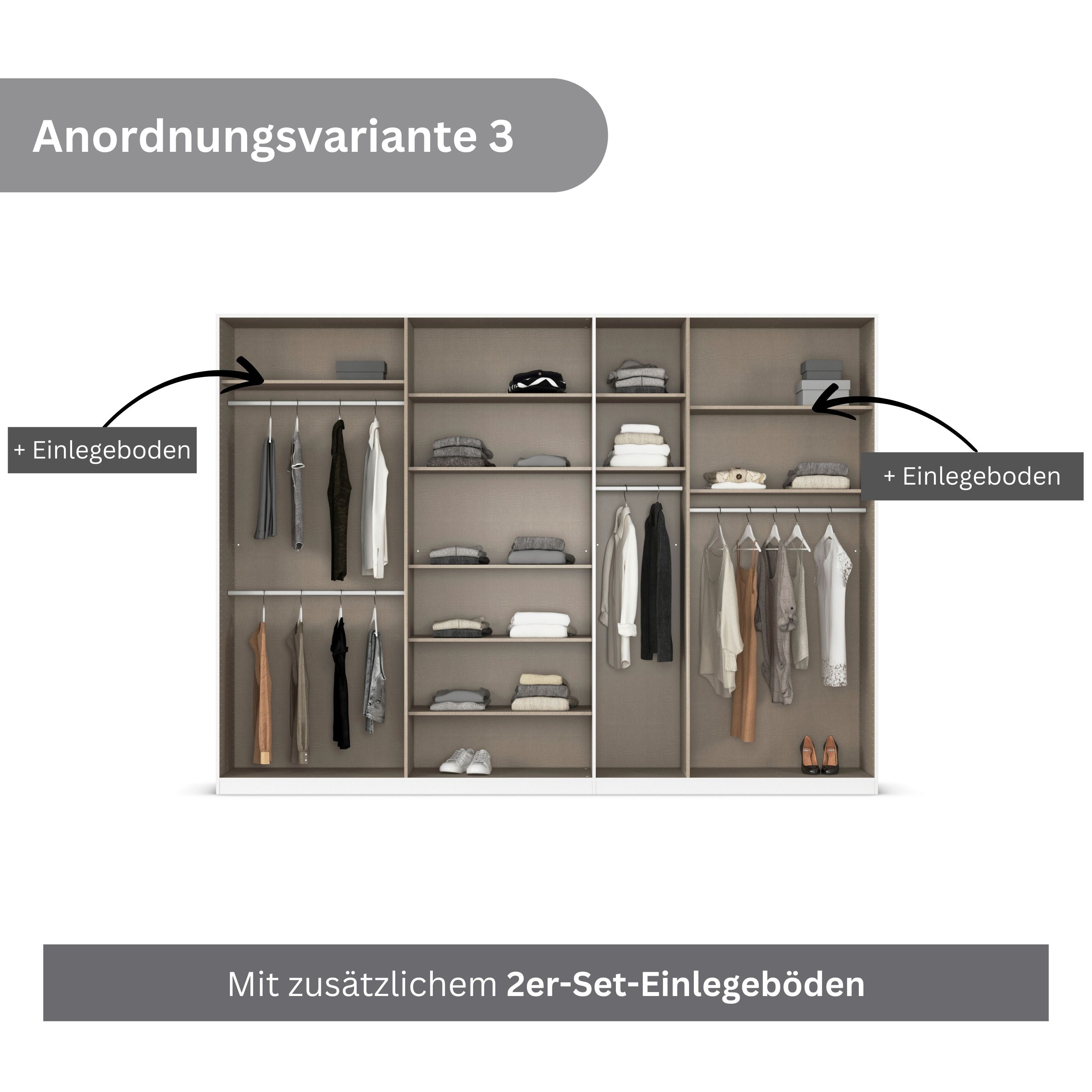 rauch Draaideurkast Kledingkast kast garderobe AGORDO met decor- of hoogglansfront doordachte binnenuitrusting, in 6 breedtes en 2 hoogtes made in germany