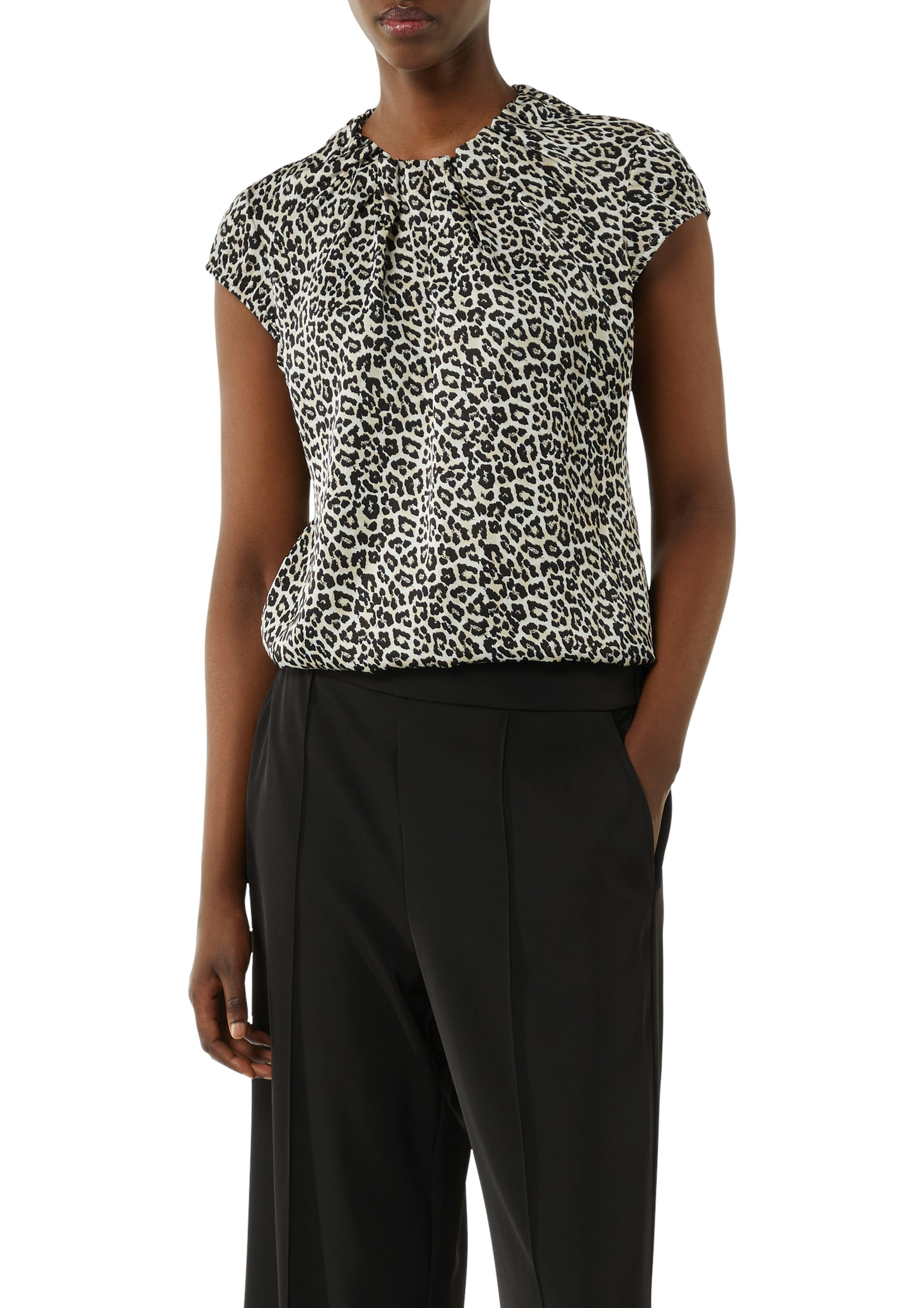 Comma Blouse met korte mouwen met ruches