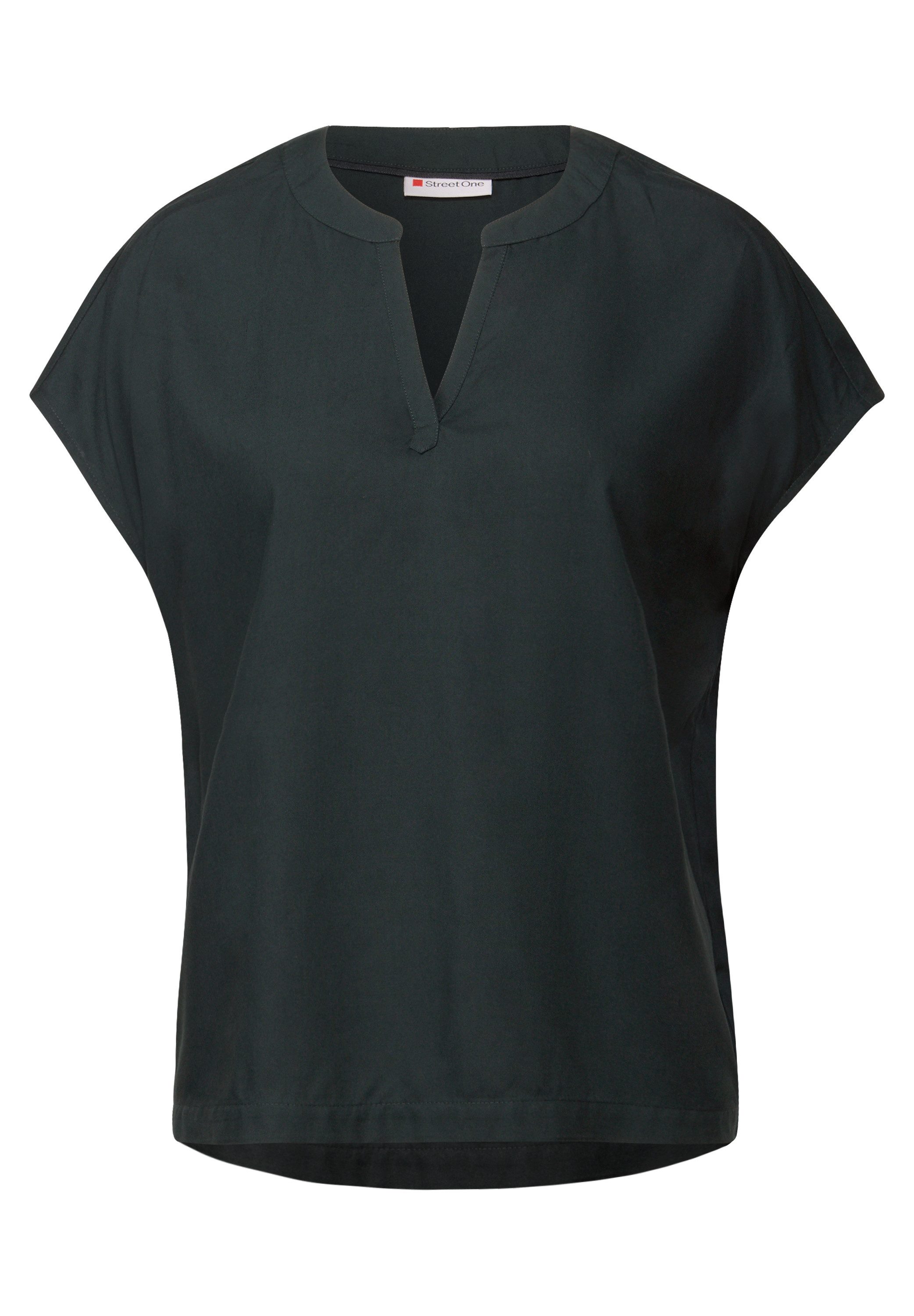 STREET ONE Blouse met korte mouwen Hals met split