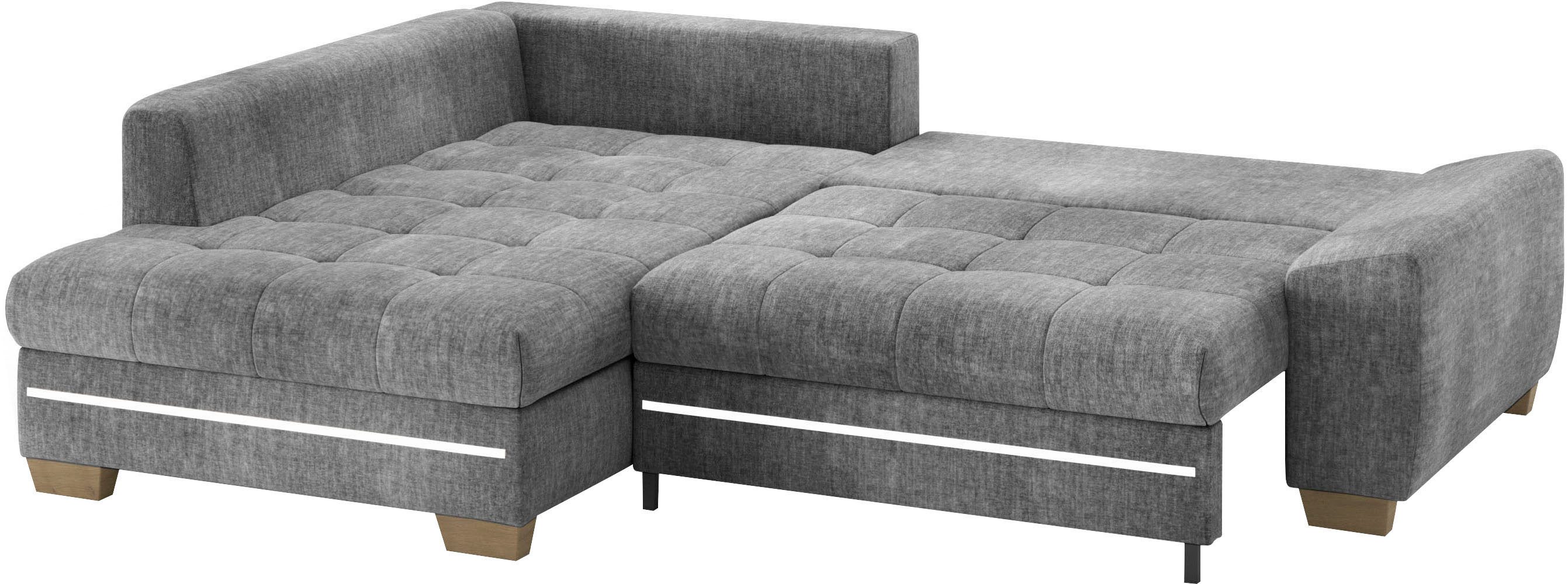 Mr. Couch Hoekbank Nikita II, L-vorm met rgb-led verlichting, optioneel met bed, bedlade, koudschuim