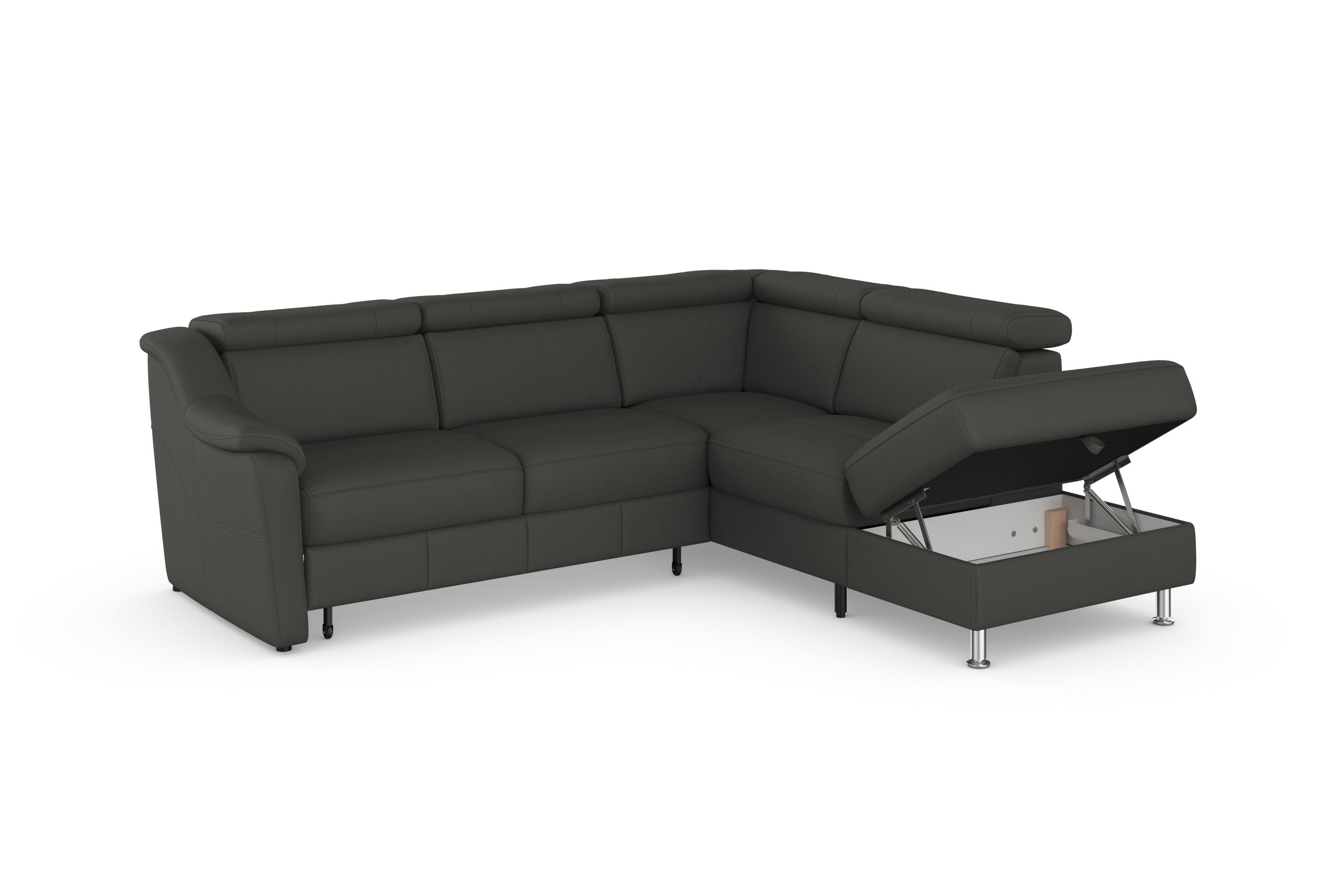 sit&more Hoekbank Freetown L-vorm met verstelbare hoofdsteun en comfortabele binnenvering
