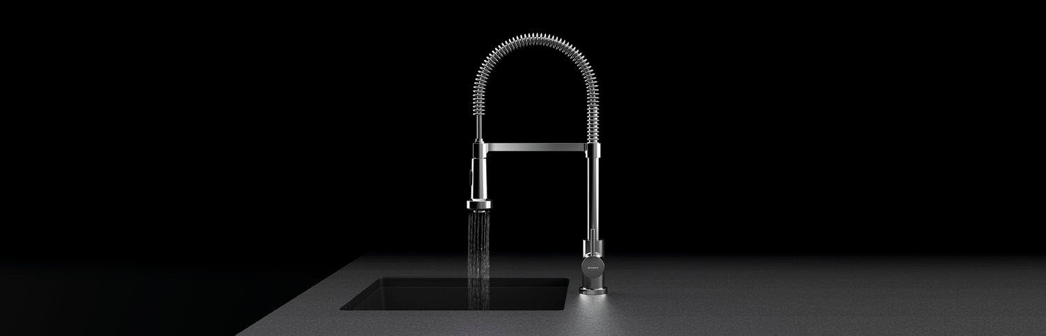 Schock Keukenkraan KARPO Feestuitloop, straal-douche, temperatuurbegrenzer, draaibereik 360°