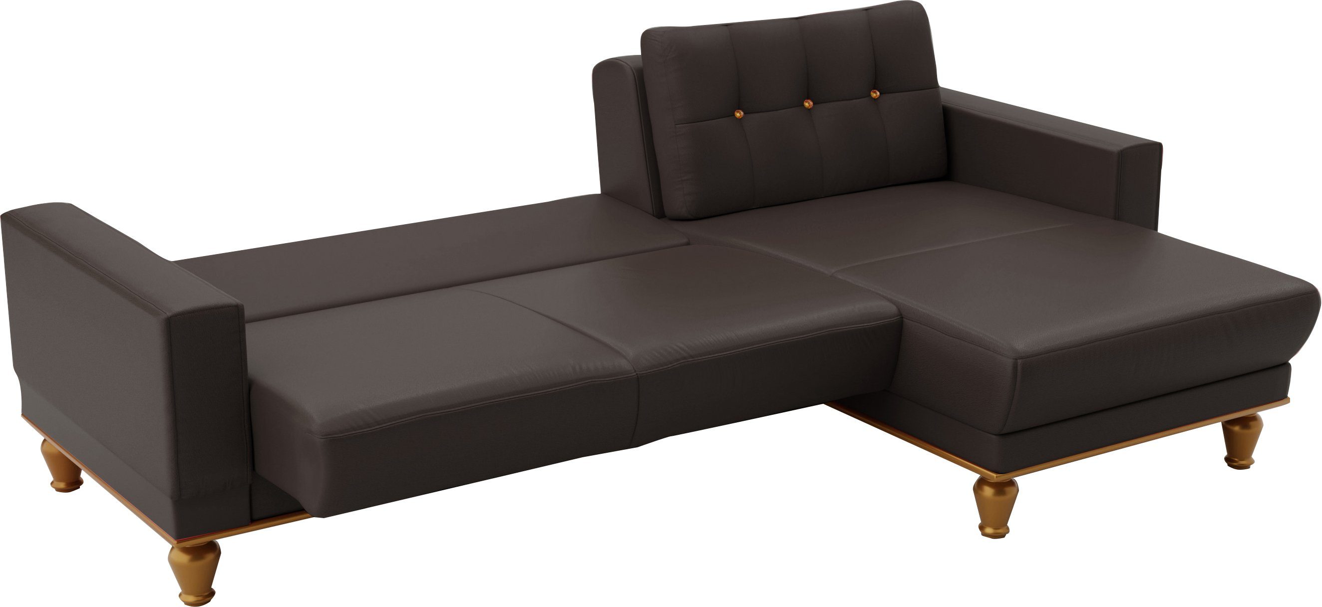 sit&more Hoekbank Orient 5 L-vorm met strassteentjes, naar keuze met slaapfunctie en bedkist