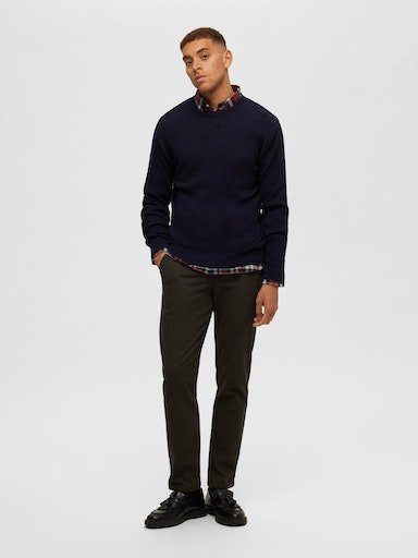 SELECTED HOMME Trui met ronde hals SLHBERG CABLE CREW NECK NOOS
