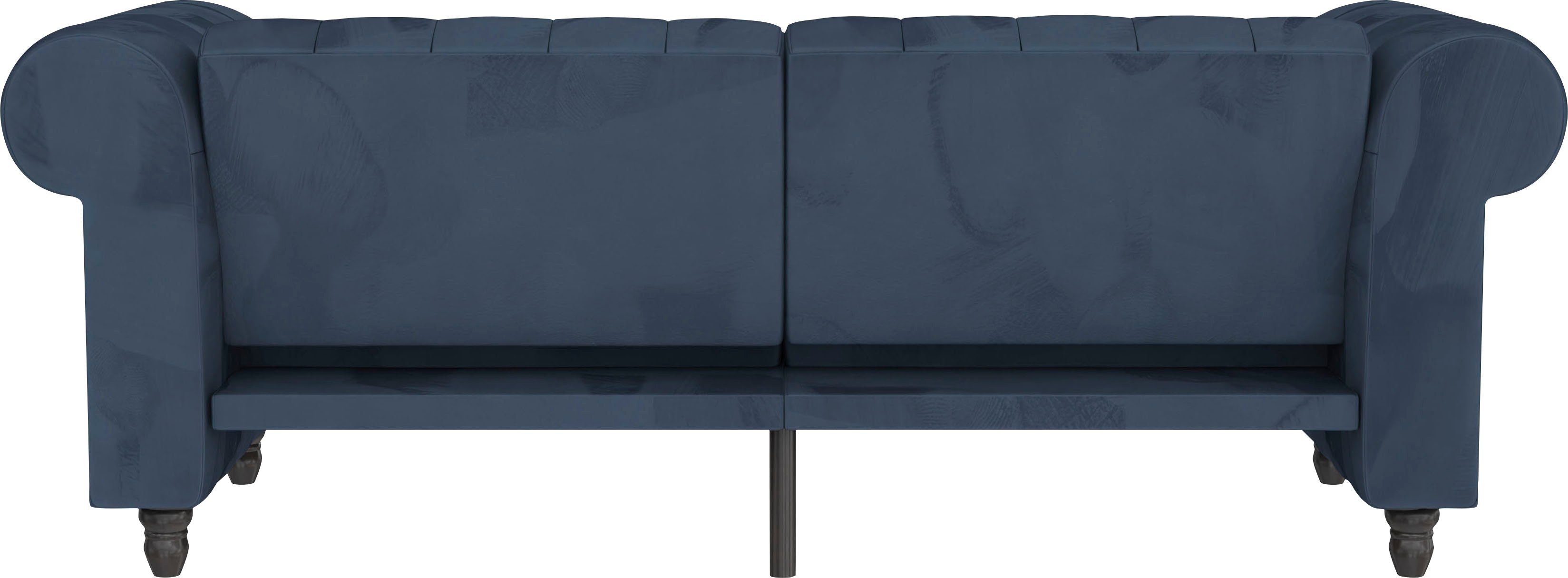 Dorel Home 3-zitsbank Felix, slaapbank 236 cm(ligoppervlak 108 x 190 cm), rugleuning 3-voudig verstelbaar, velours, kunstleer, luxe vintage microvezel