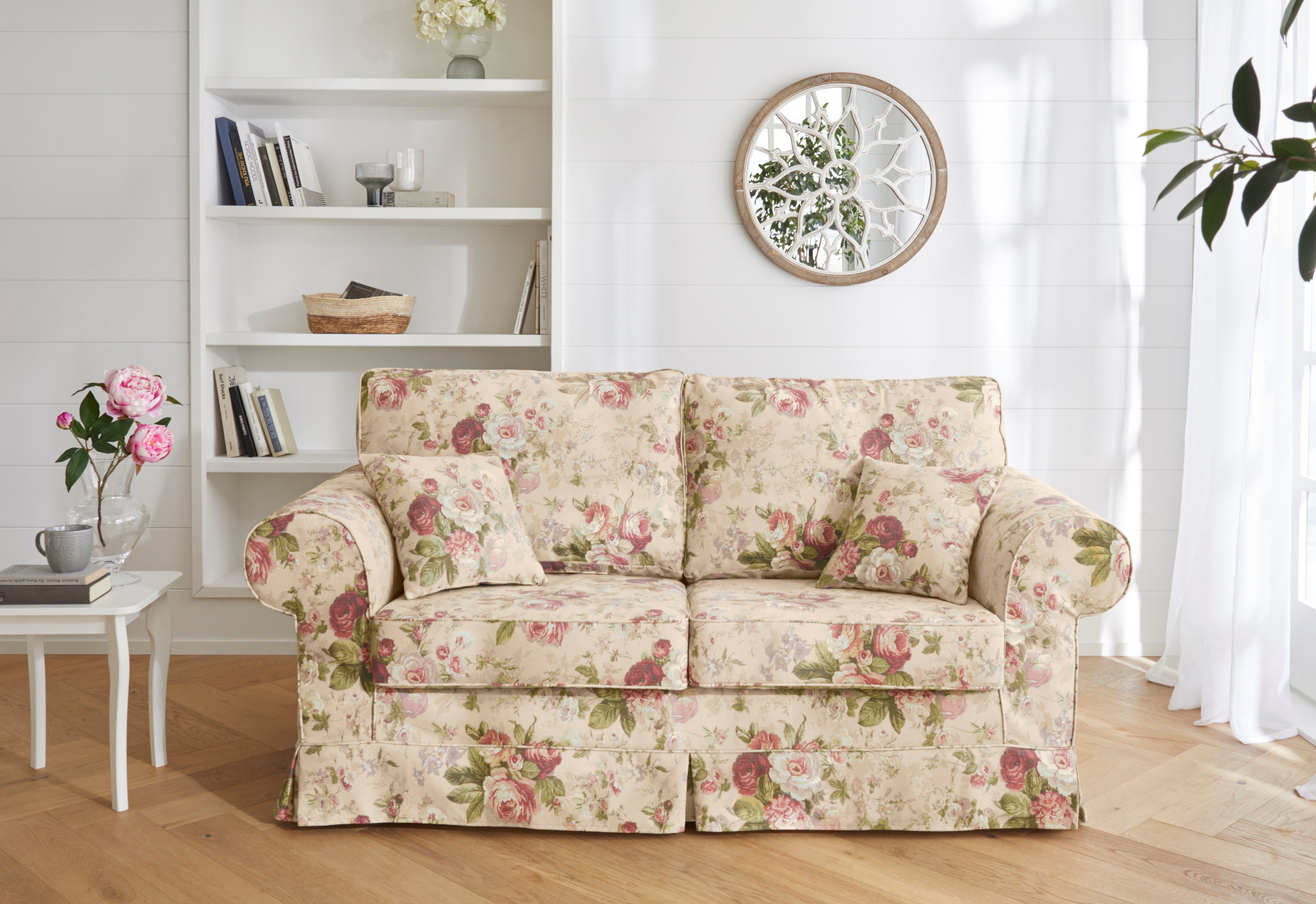 Home affaire 2-zitsbank Shadmoor Hoezen-look, in uni of met bloemenprint